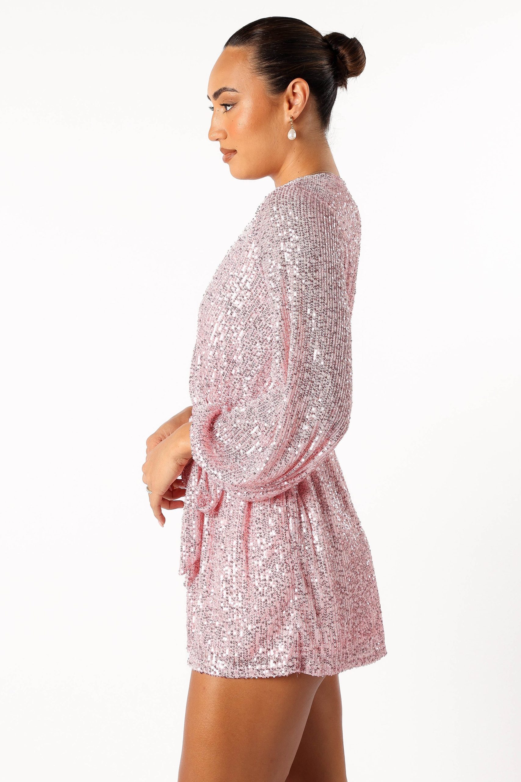 Monica Sequin Romper - Pink - Image 7