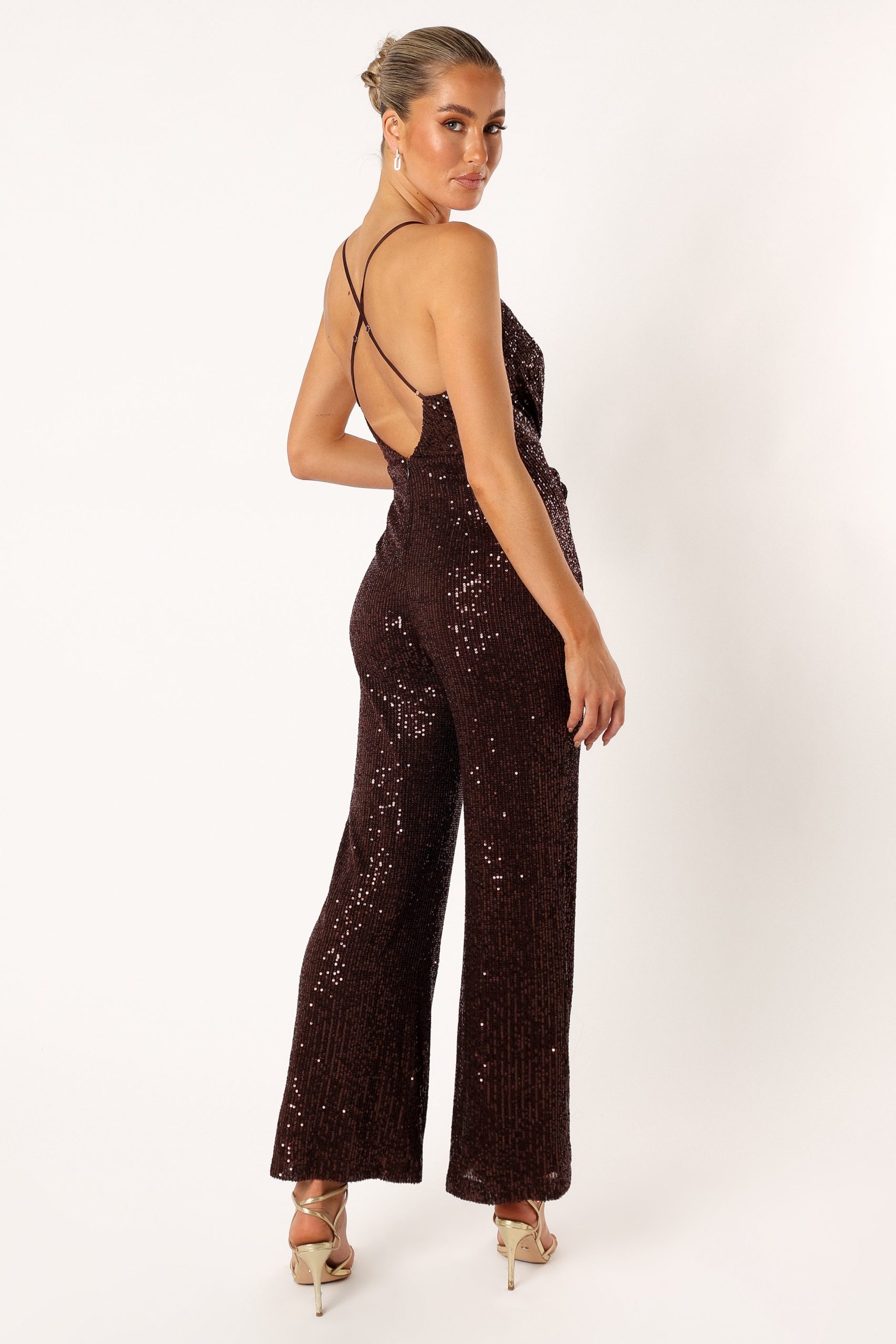 Monique Sequin Jumpsuit - Brown - Image 5