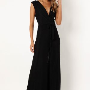 Nora Wide Leg Jumpsuit - Black