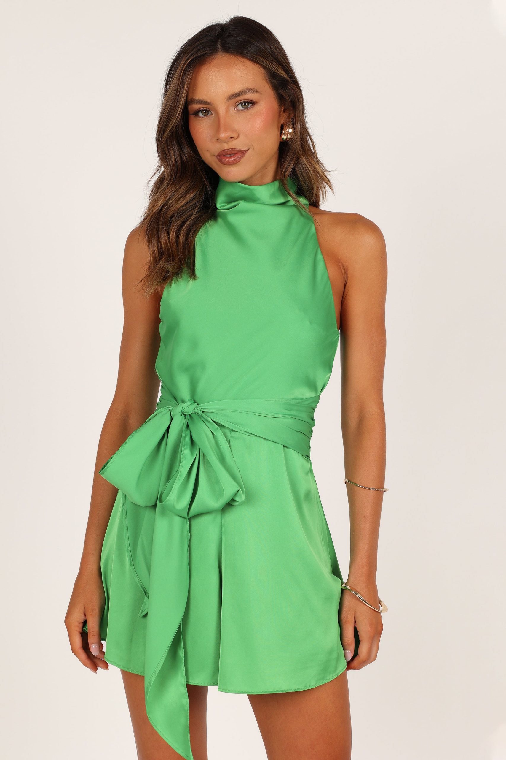 Odilia Tie Waist Romper - Green - Image 7