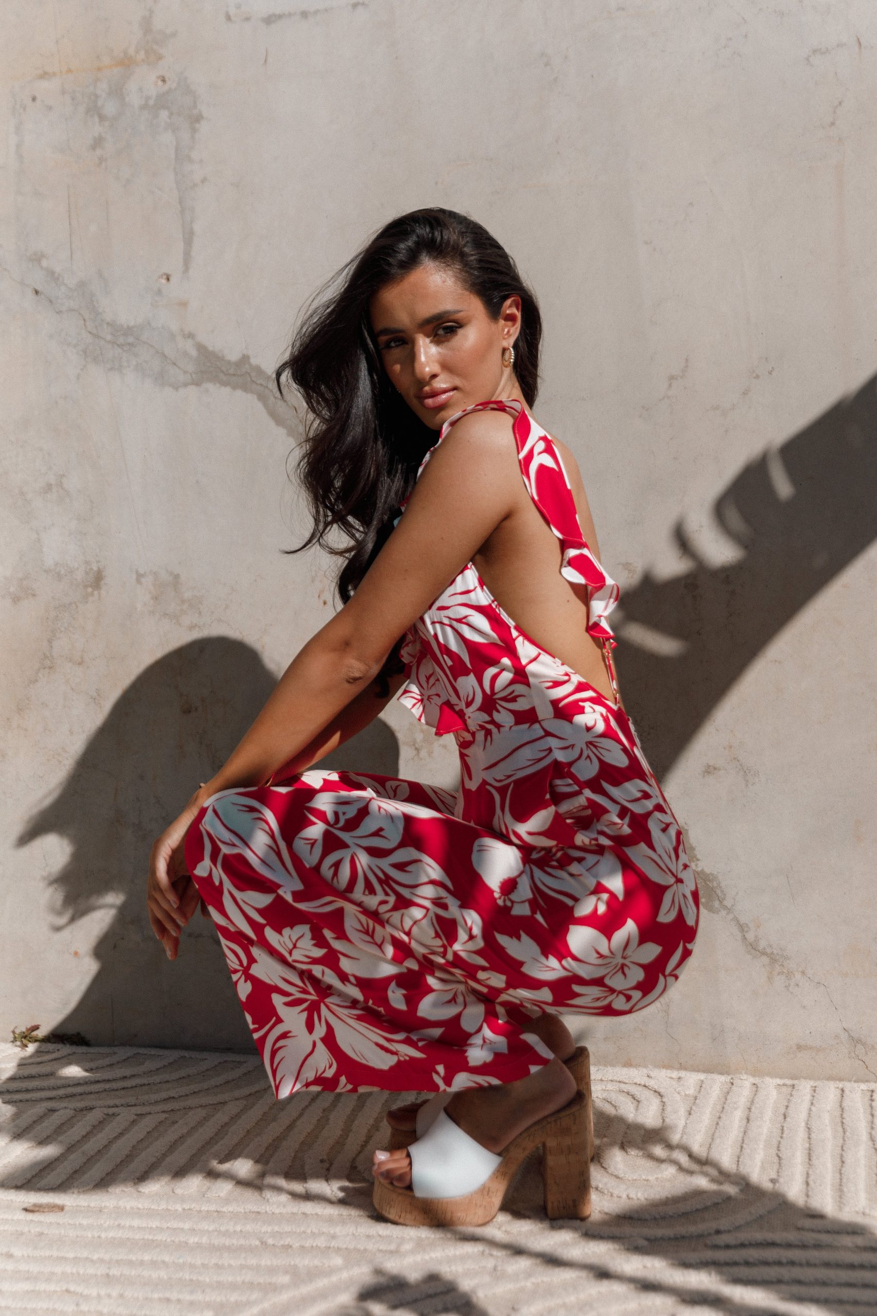 Parker Frill Jumpsuit - Red - Image 2