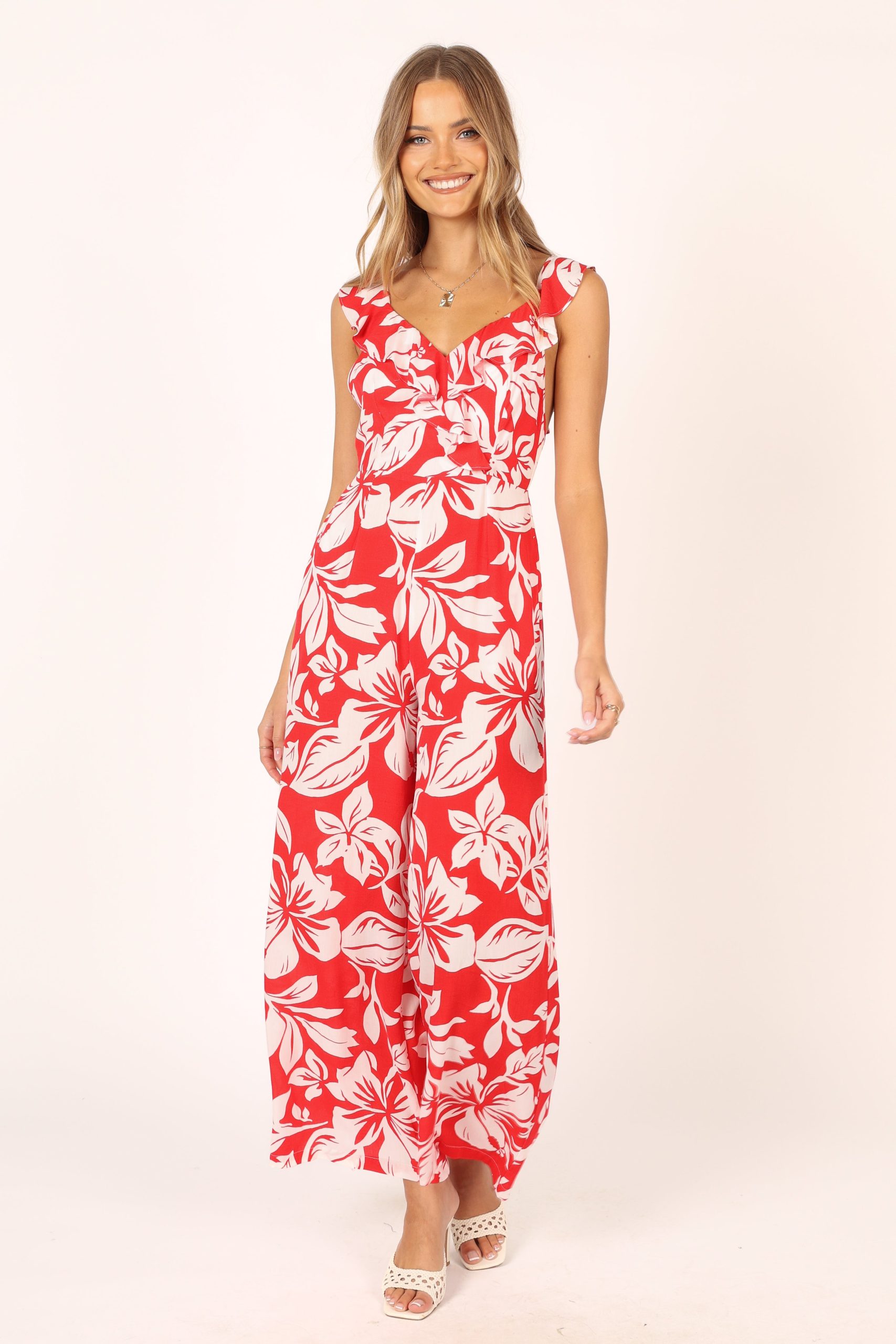 Parker Frill Jumpsuit - Red - Image 5