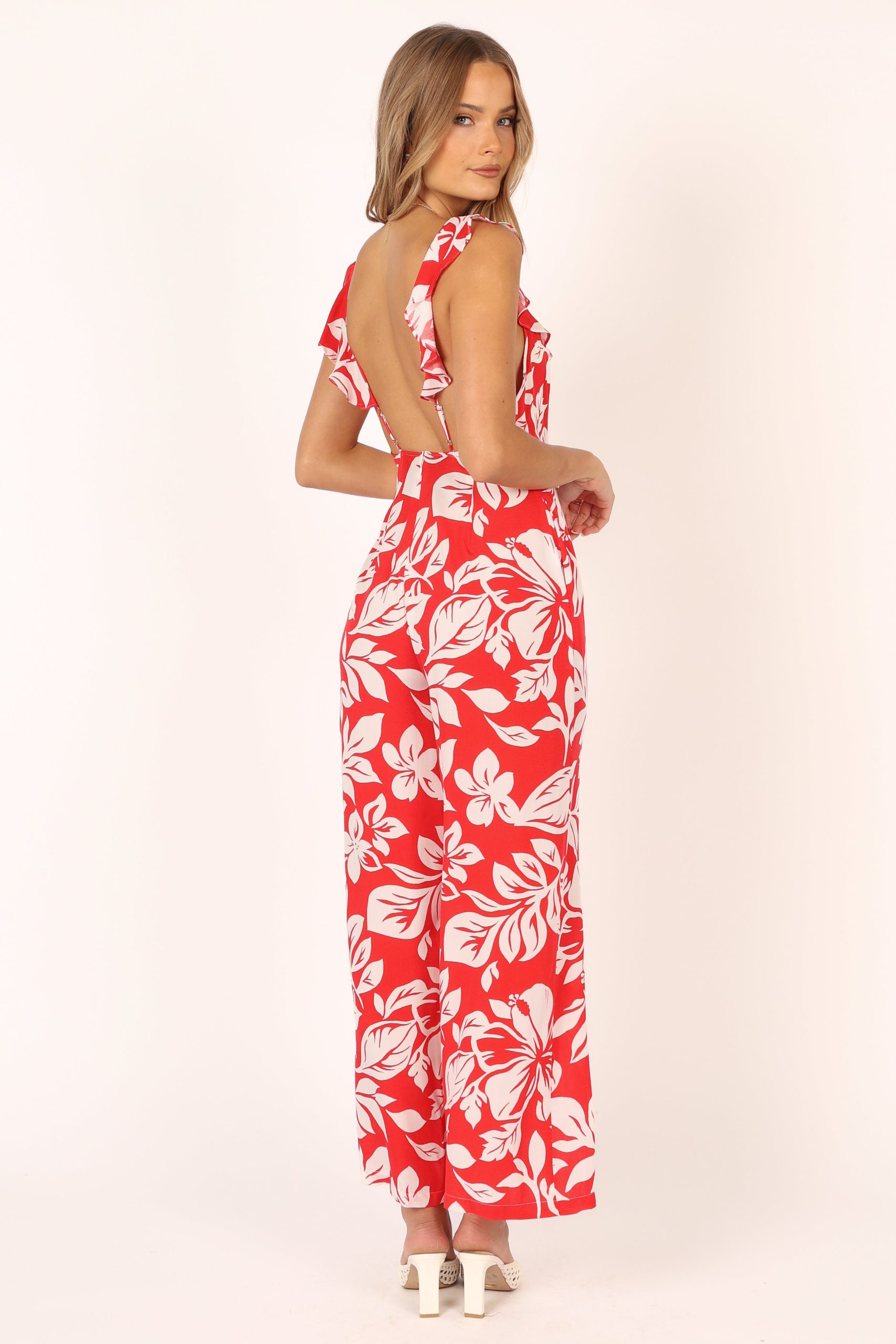 Parker Frill Jumpsuit - Red - Image 7