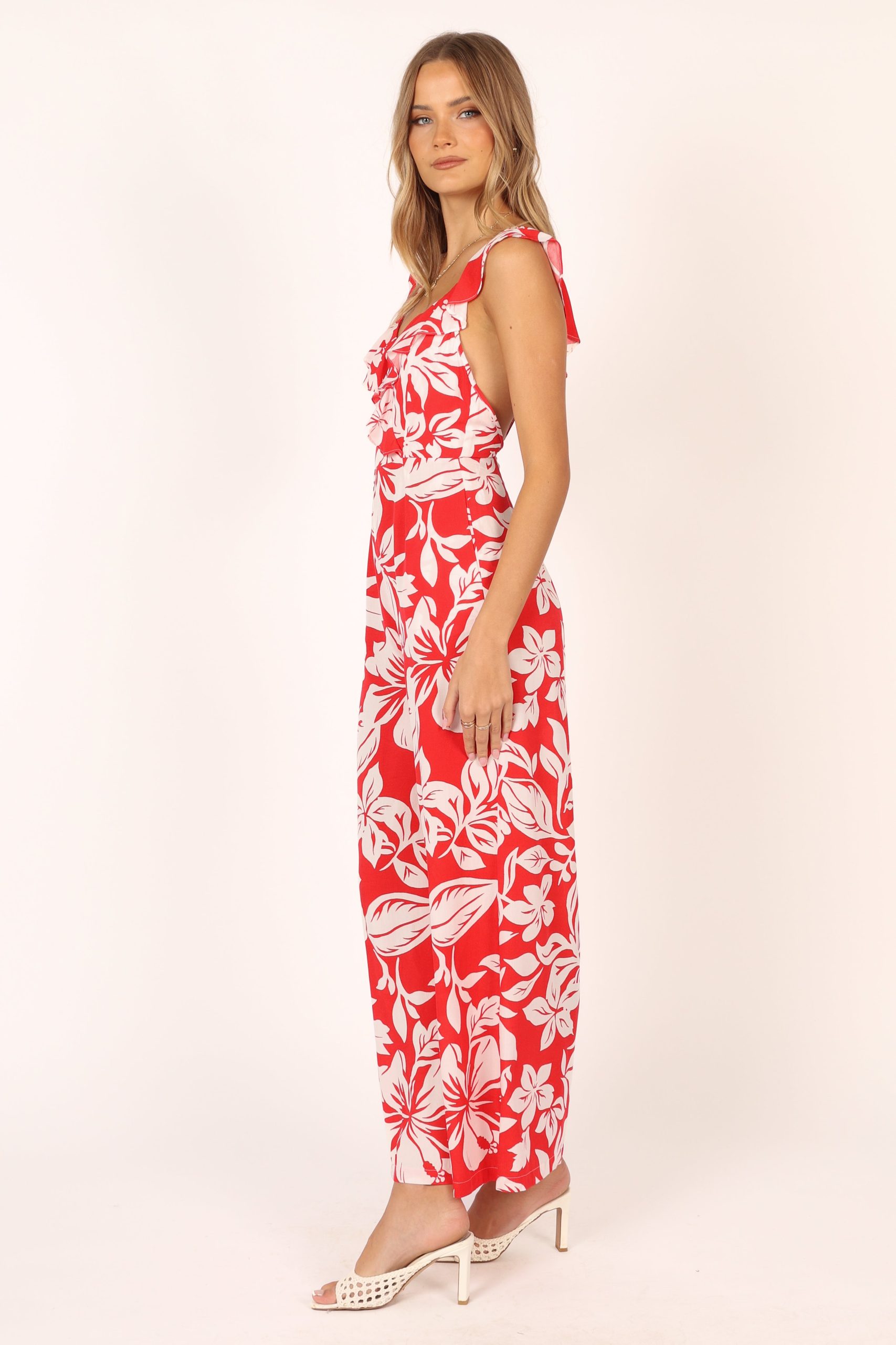 Parker Frill Jumpsuit - Red - Image 8