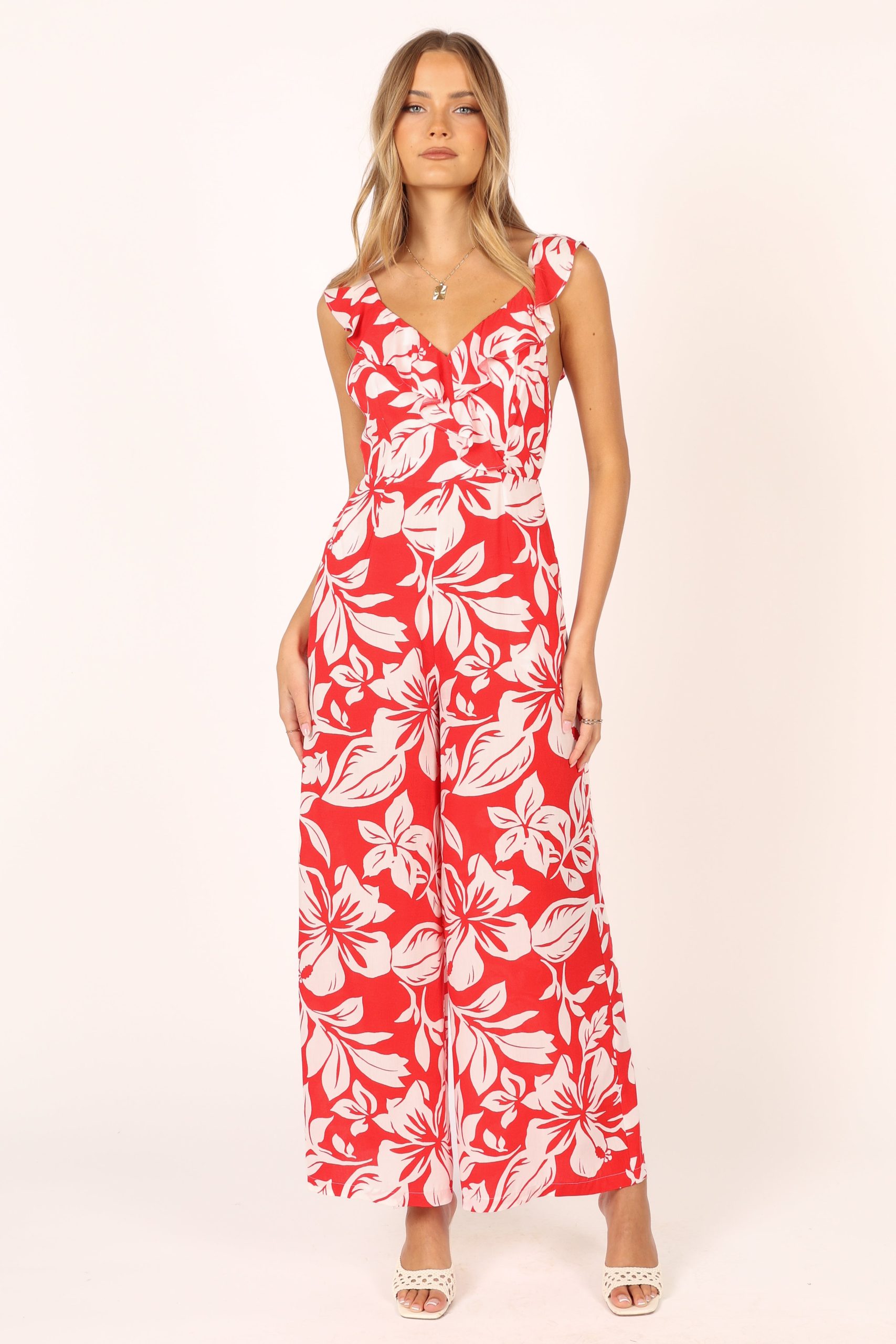 Parker Frill Jumpsuit - Red - Image 9
