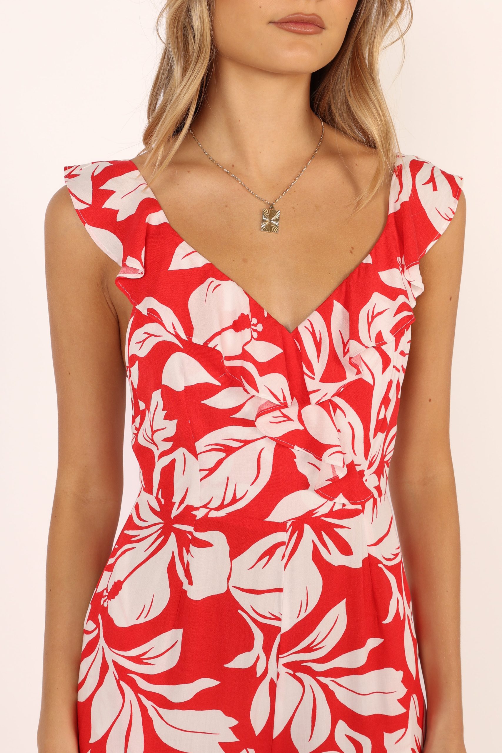Parker Frill Jumpsuit - Red - Image 10