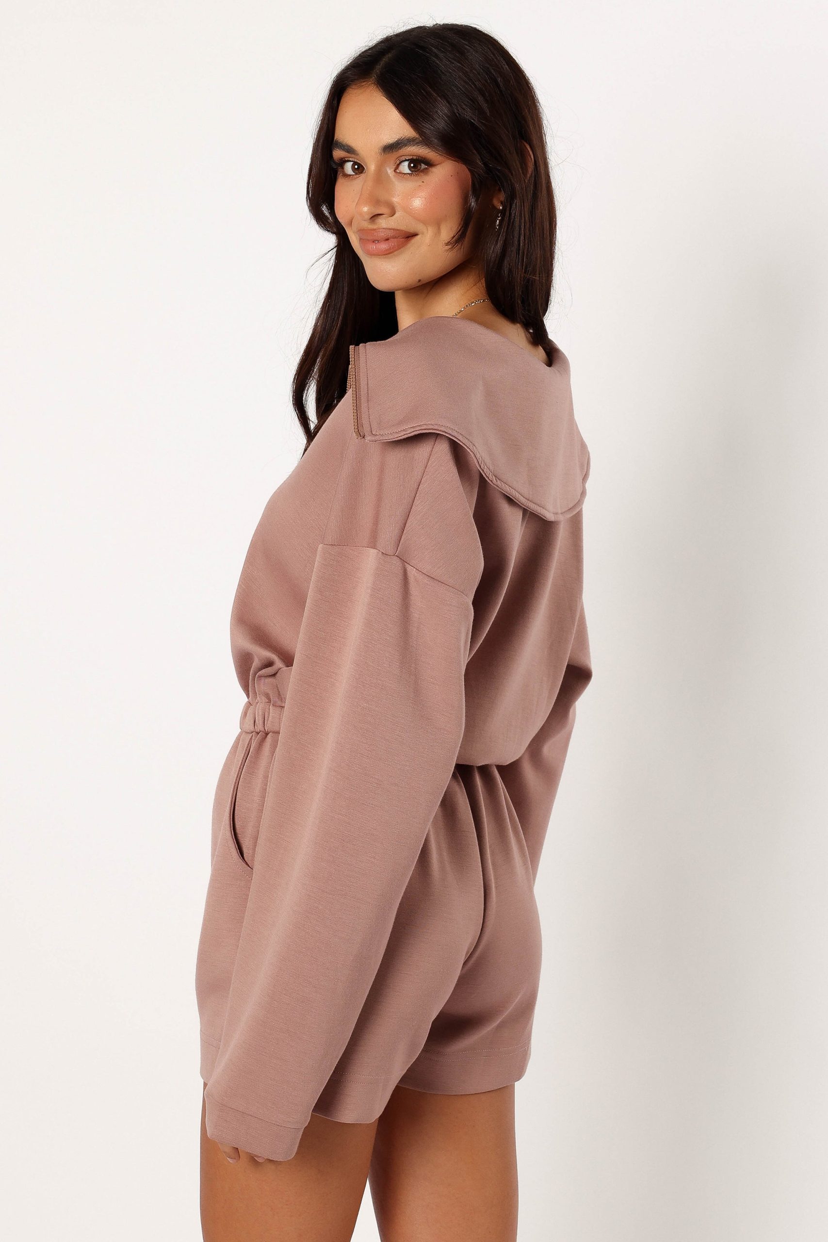 Peri Sweater Romper - Mocha - Image 3