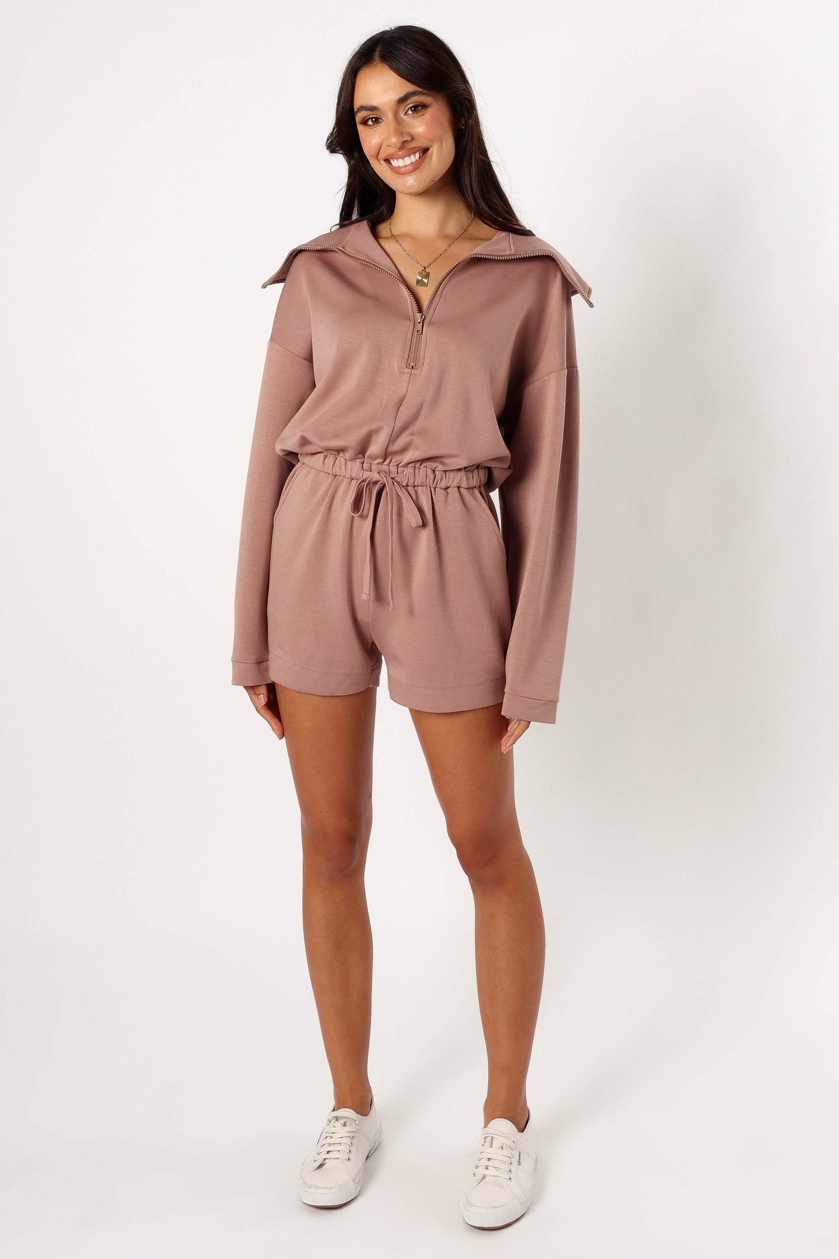 Peri Sweater Romper - Mocha - Image 6