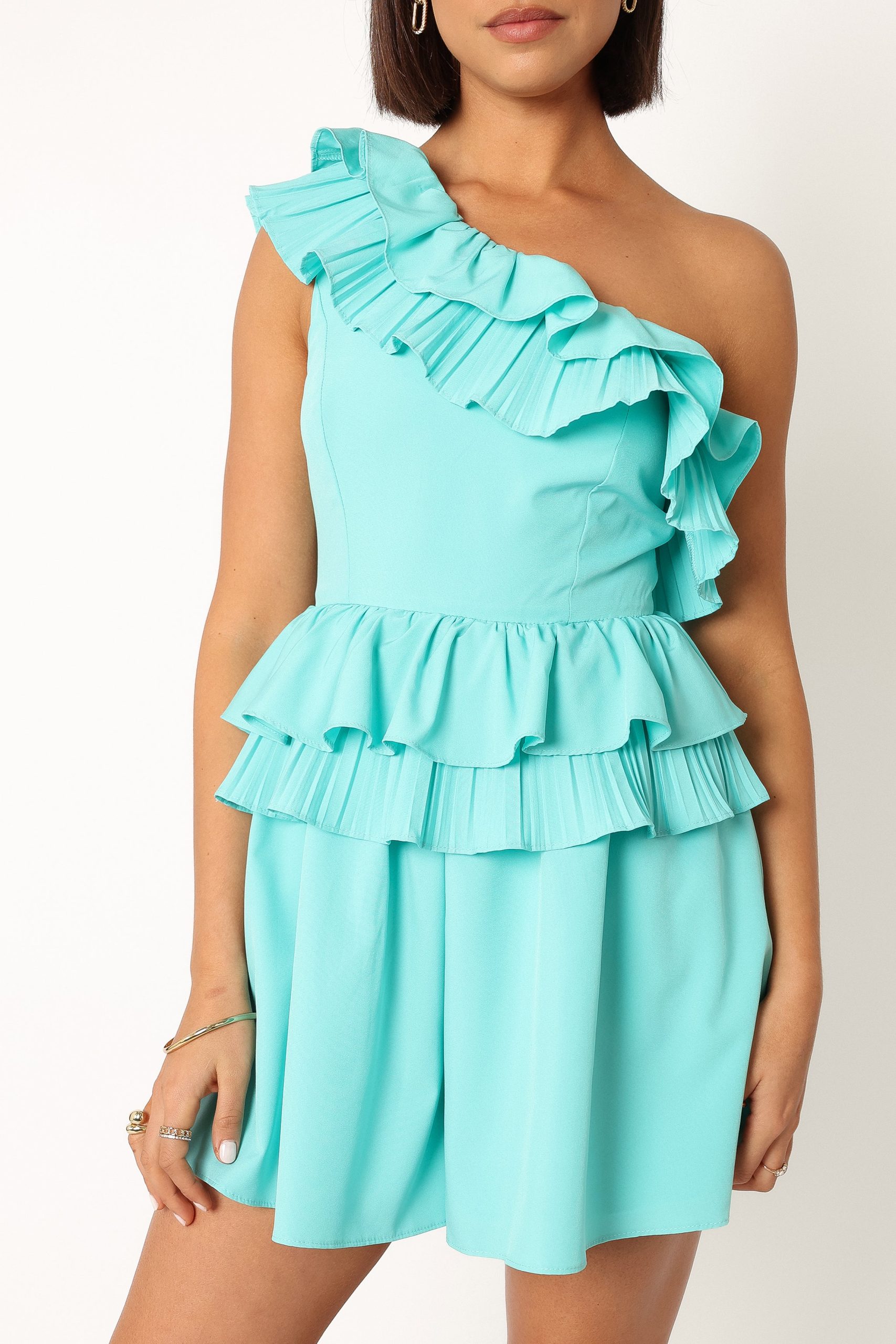 Rosewood One Shoulder Romper - Blue - Image 10