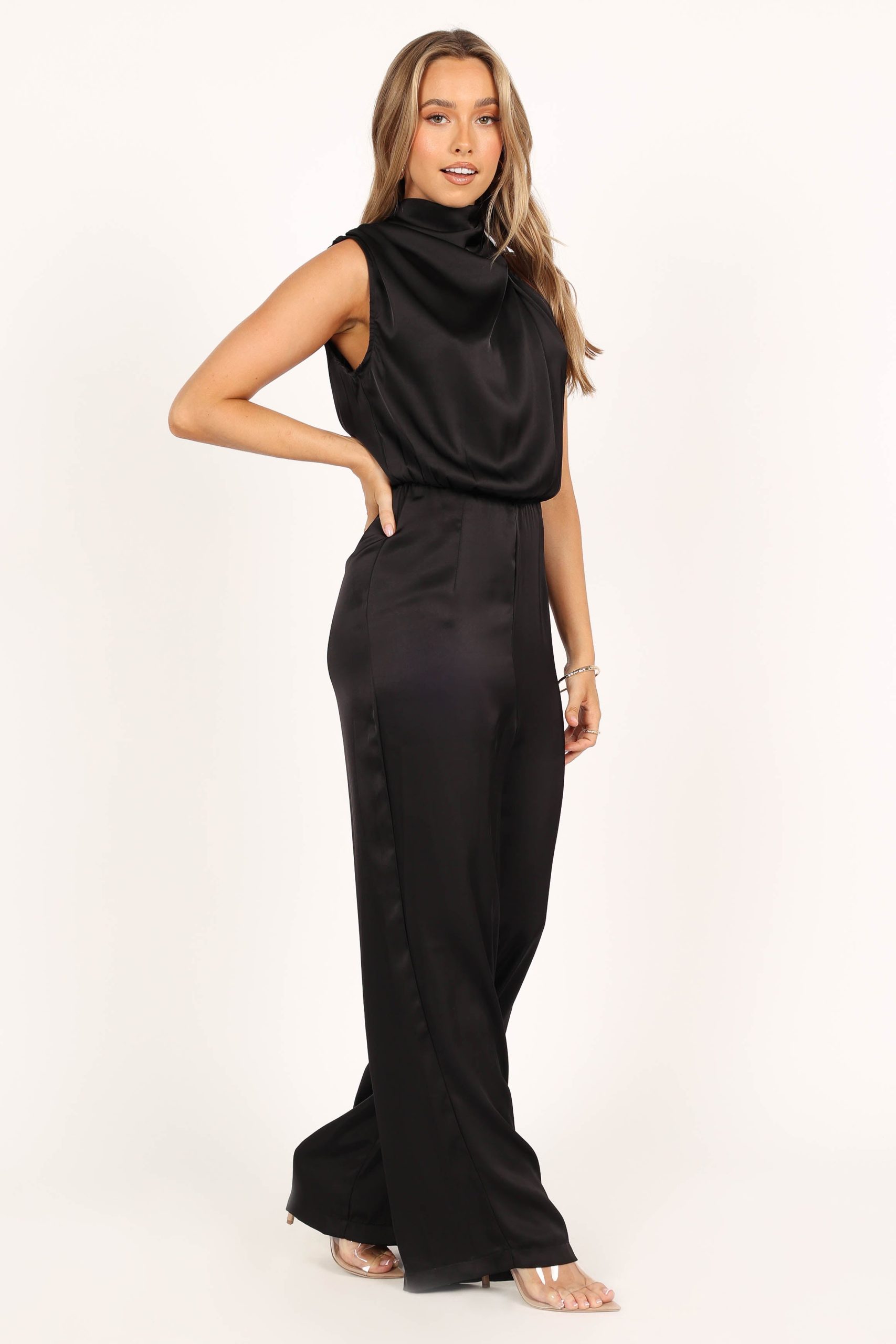 Savannah One Shoulder Jumpsuit - Black - Image 2
