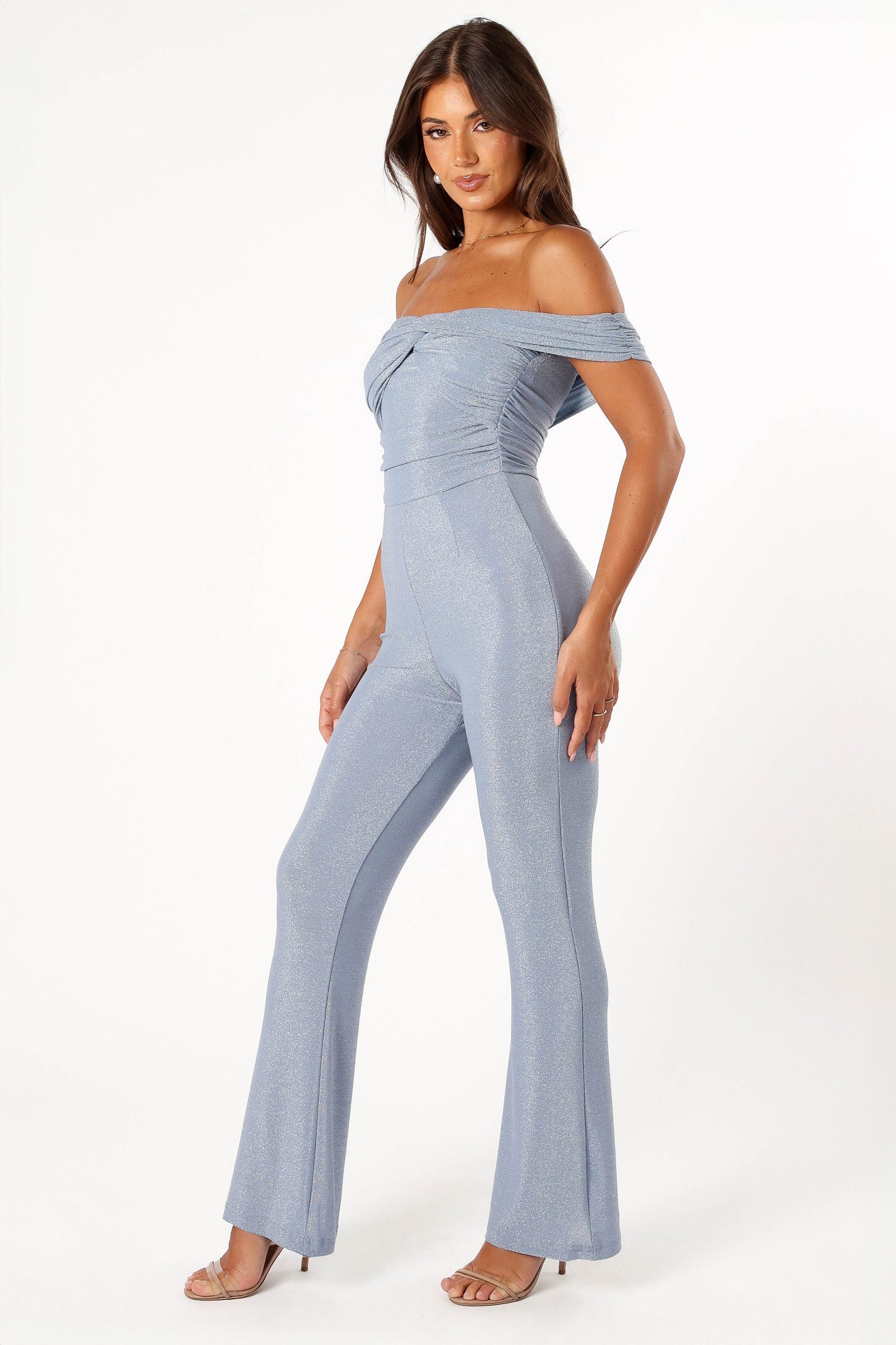 Sharnie Off Shoulder Jumpsuit - Blue - Image 7
