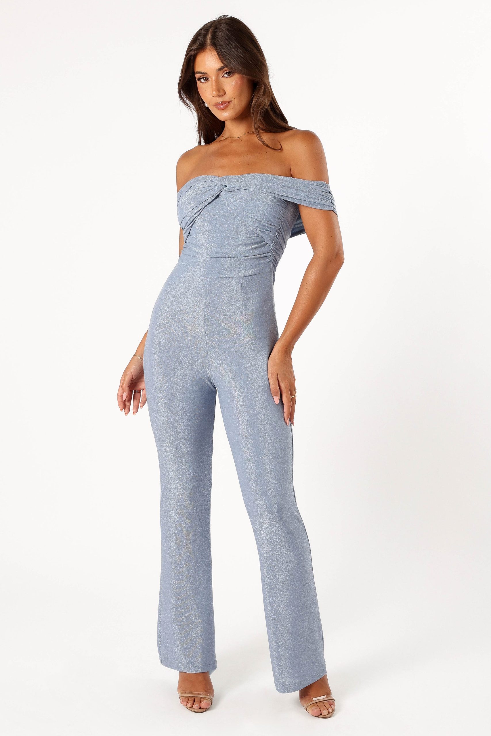 Sharnie Off Shoulder Jumpsuit - Blue - Image 5