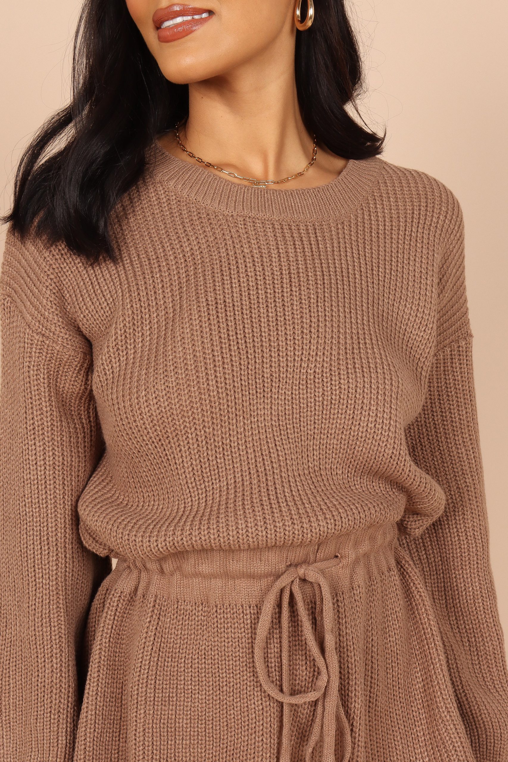 Sloane Sweater Romper - Mocha - Image 4