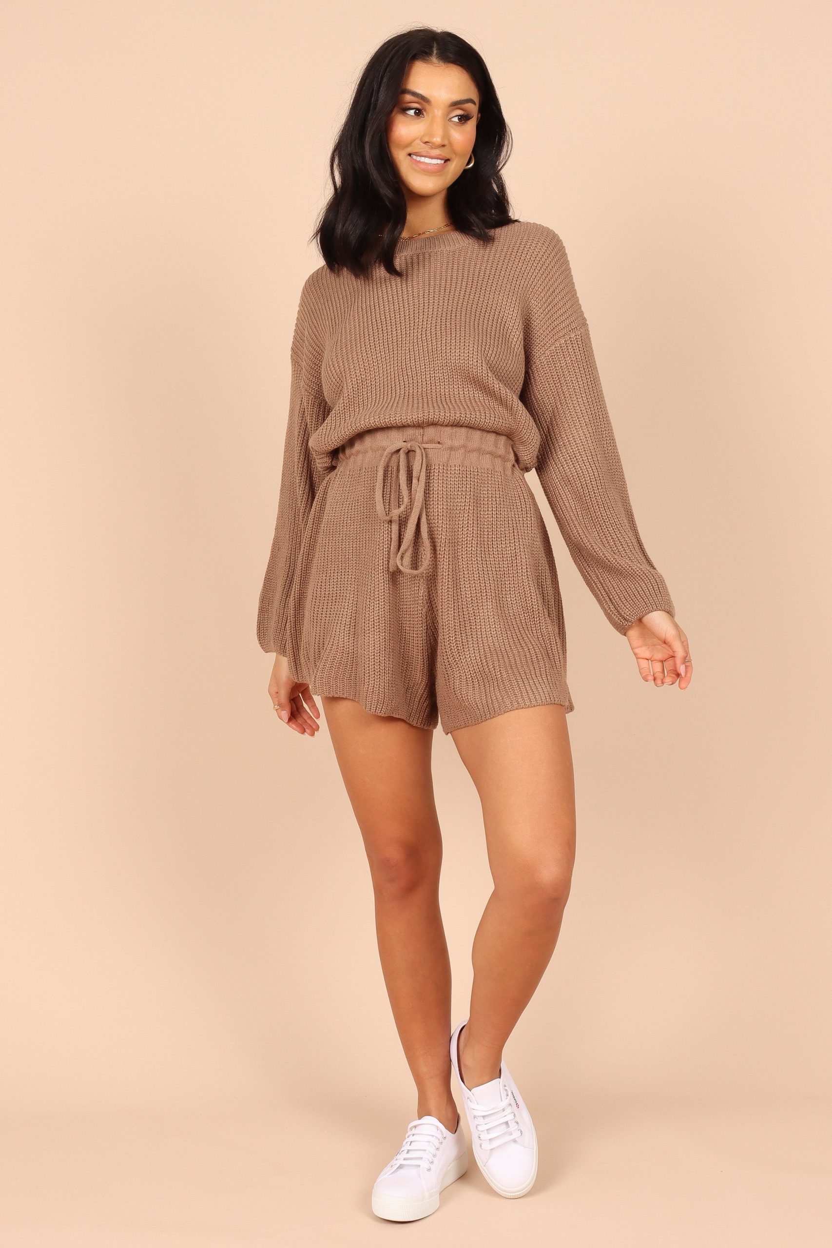 Sloane Sweater Romper - Mocha - Image 3