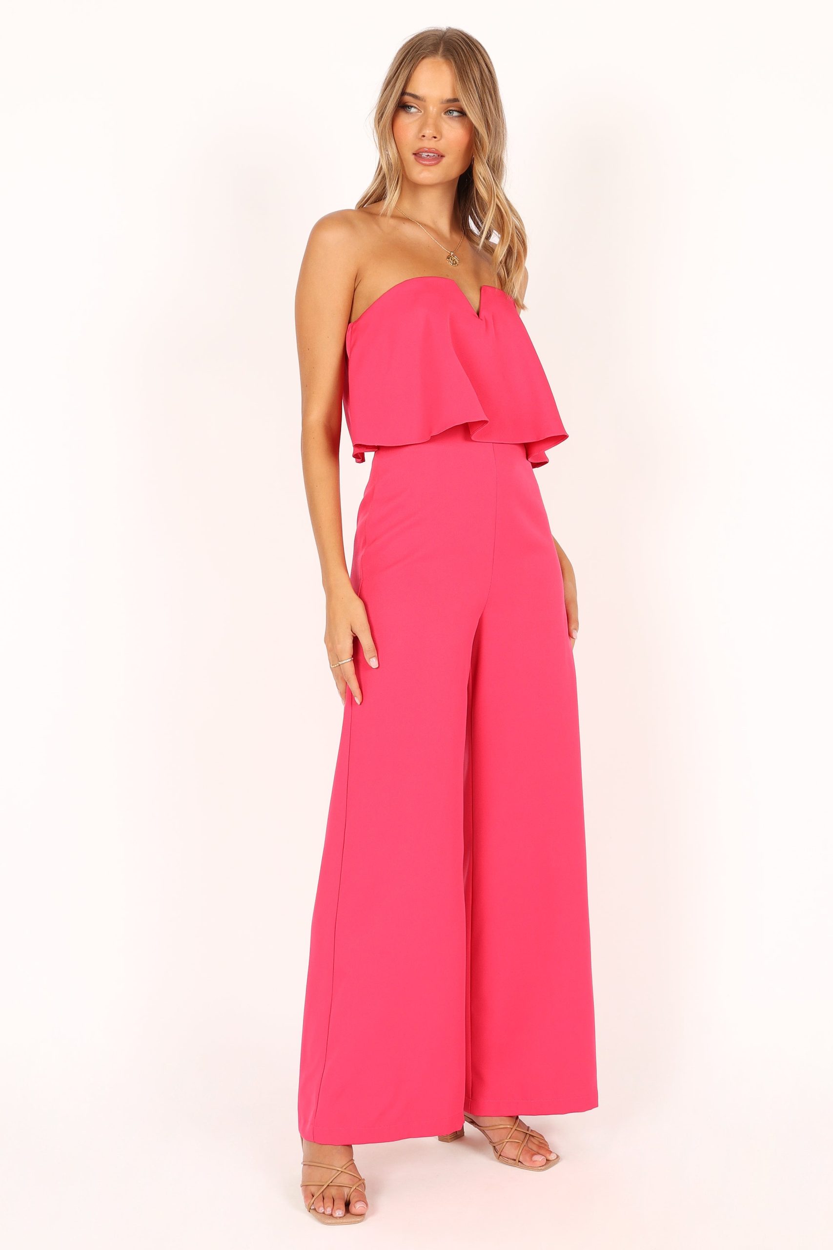 Sonny Strapless Jumpsuit - Hot Pink - Image 2