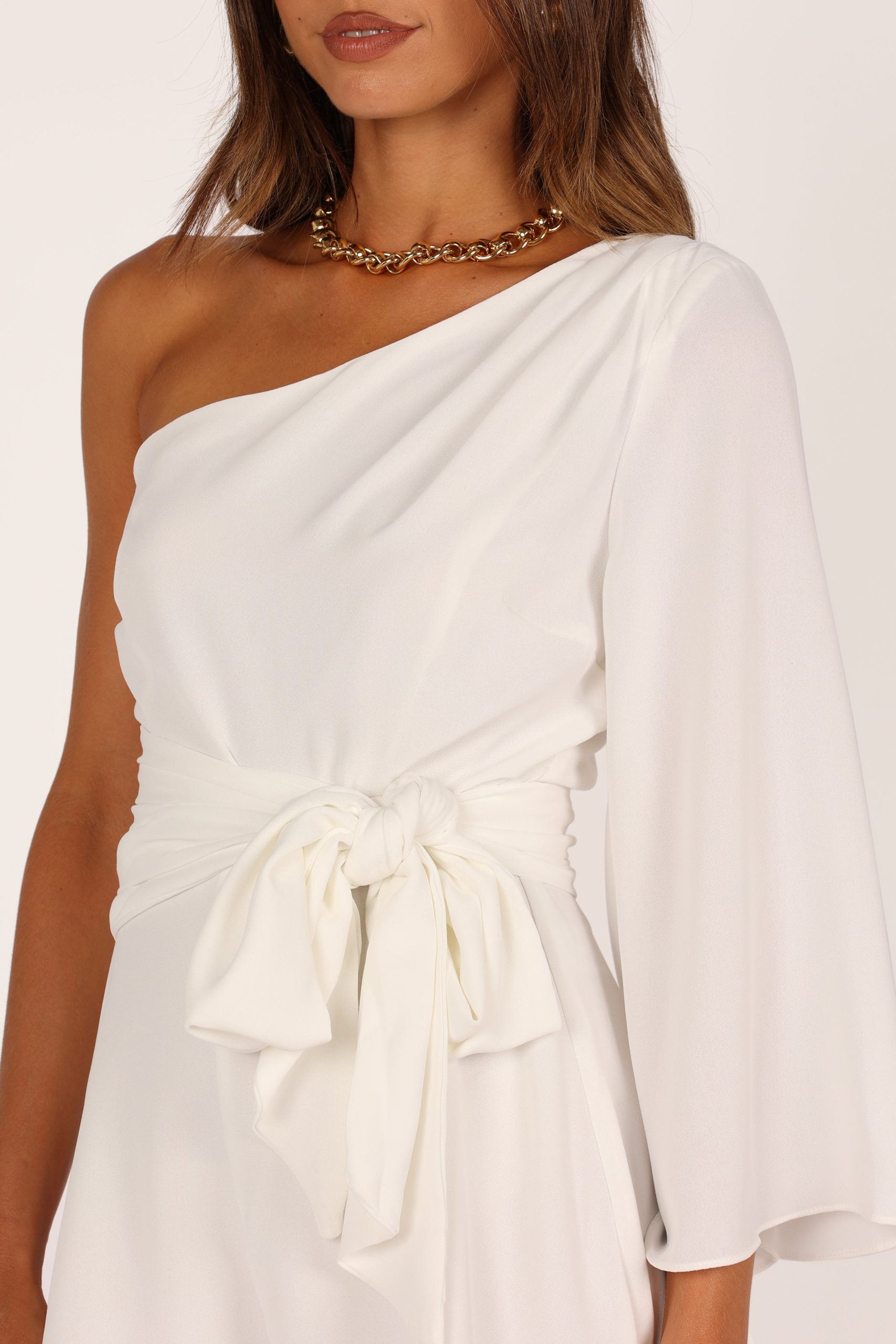 Tien One Sleeve Romper - White - Image 2