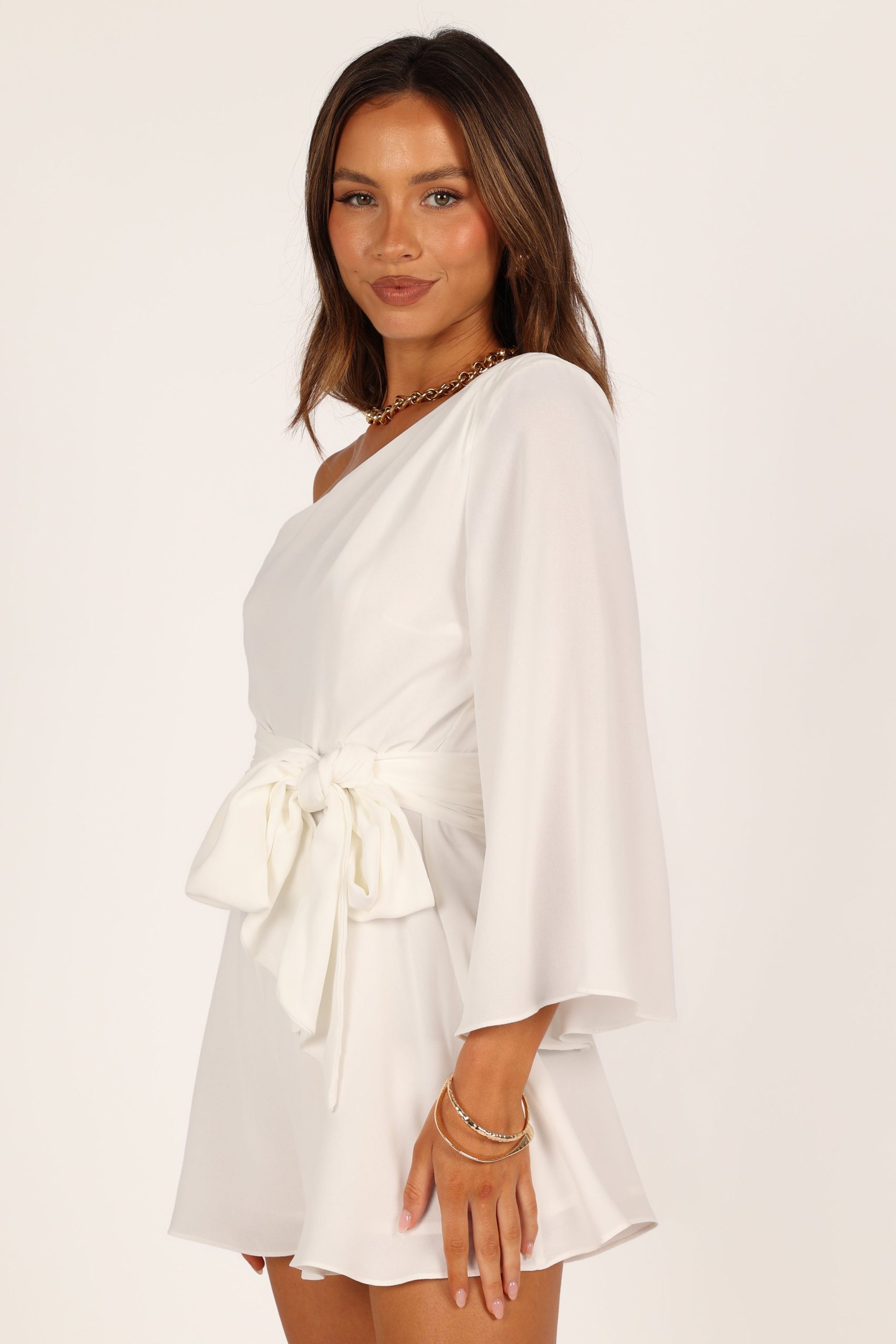 Tien One Sleeve Romper - White - Image 4