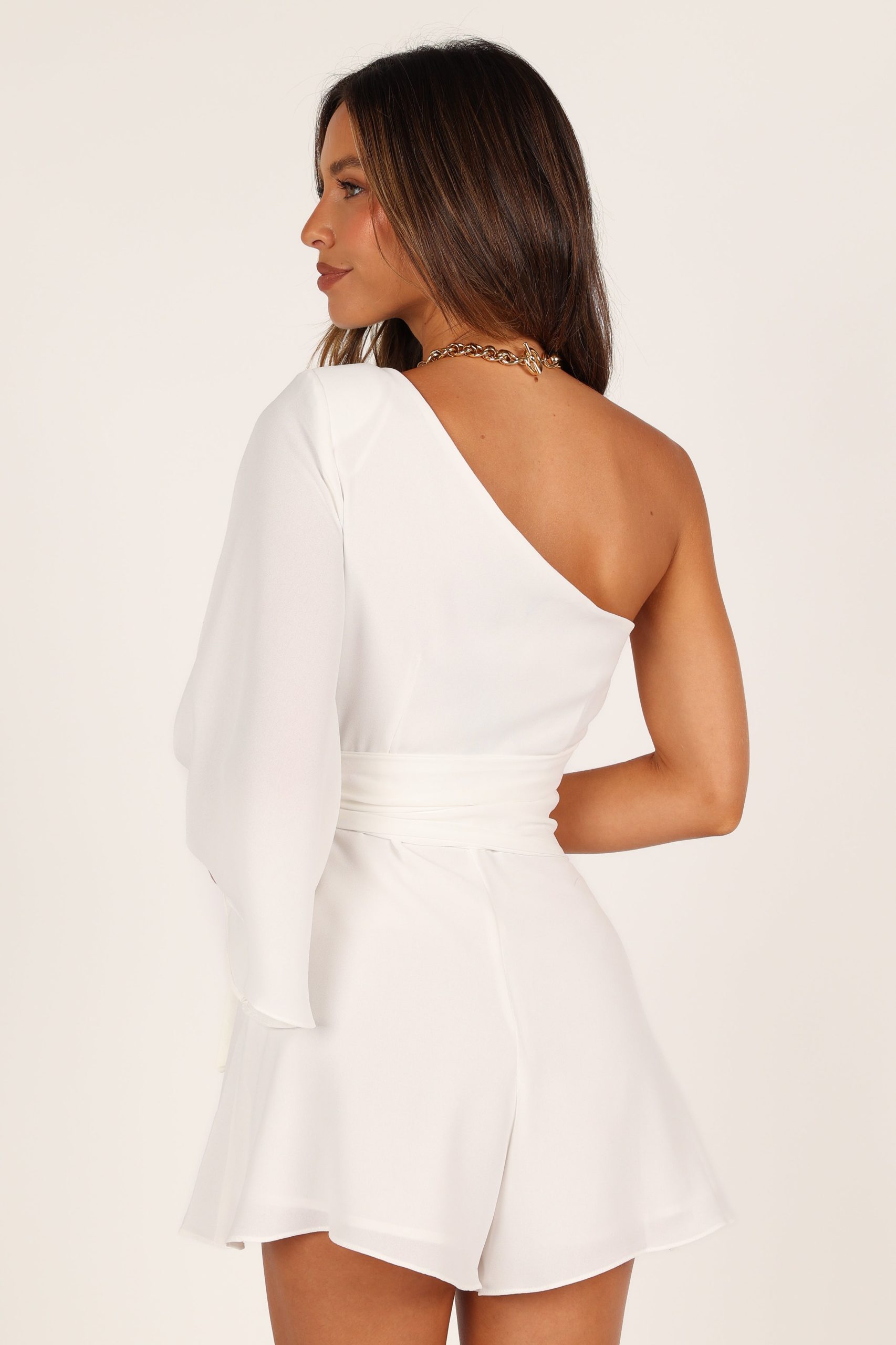 Tien One Sleeve Romper - White - Image 5
