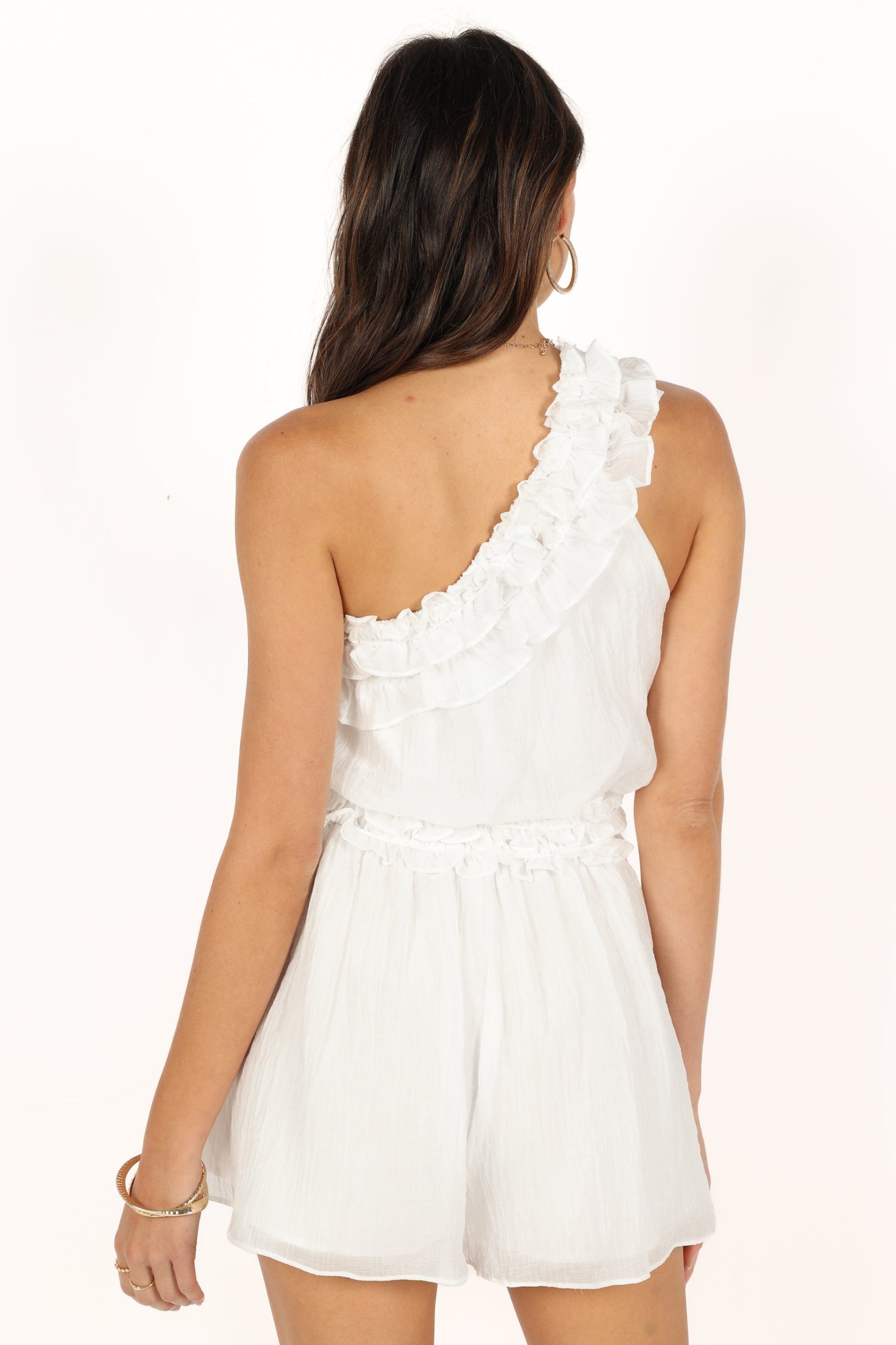 Tilly One Shoulder Romper - White - Image 6