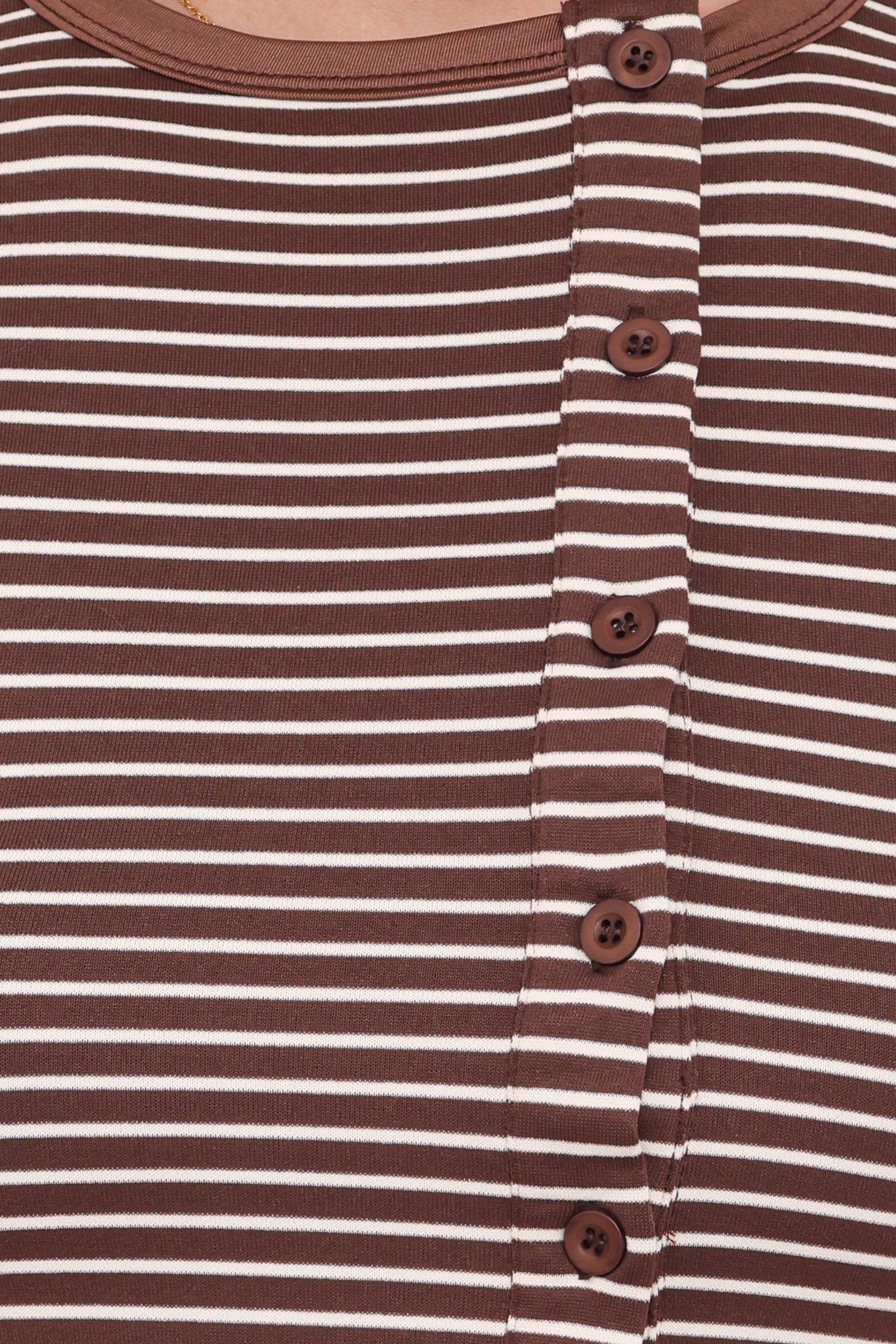 Adeline Two Piece Set - Brown/Cream Stripe - Image 8