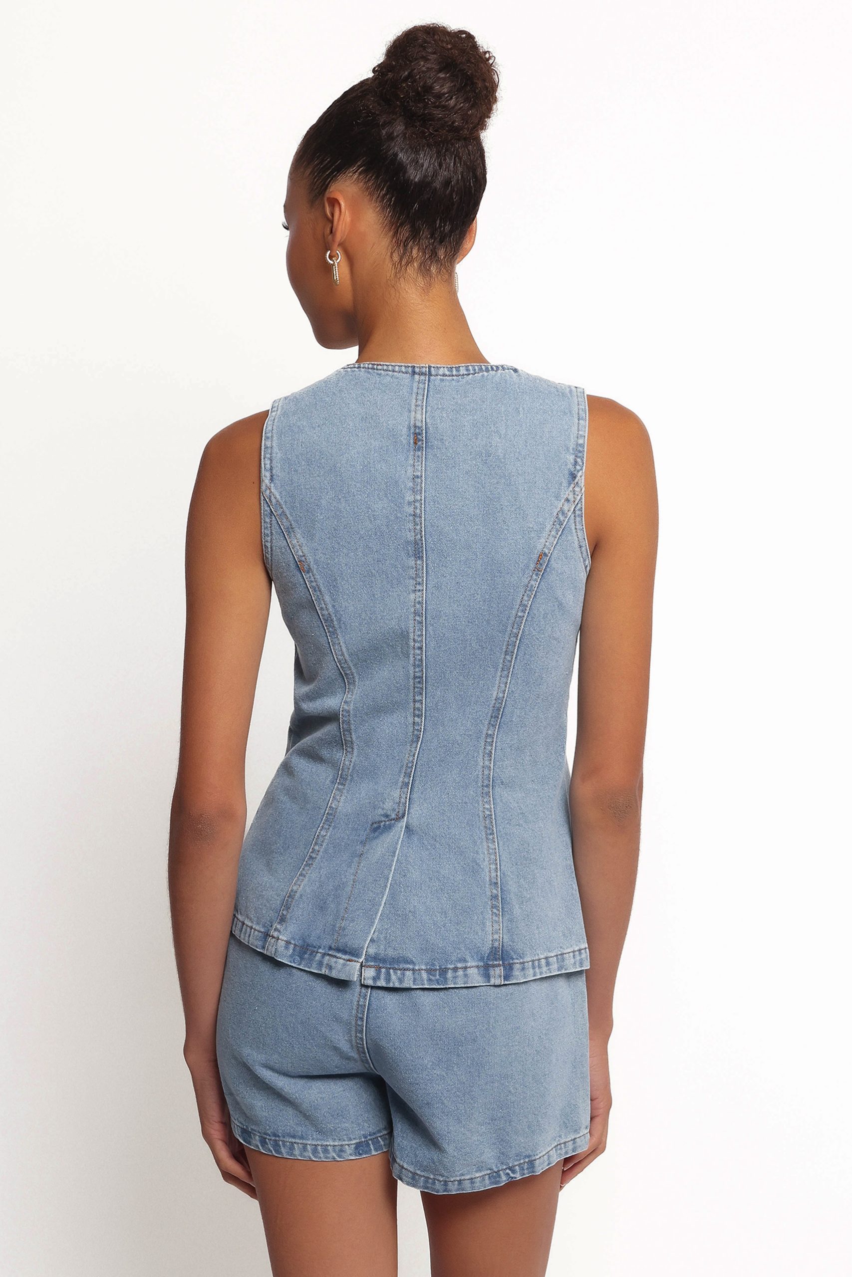 Almana Denim Short Set - Medium Blue - Image 4