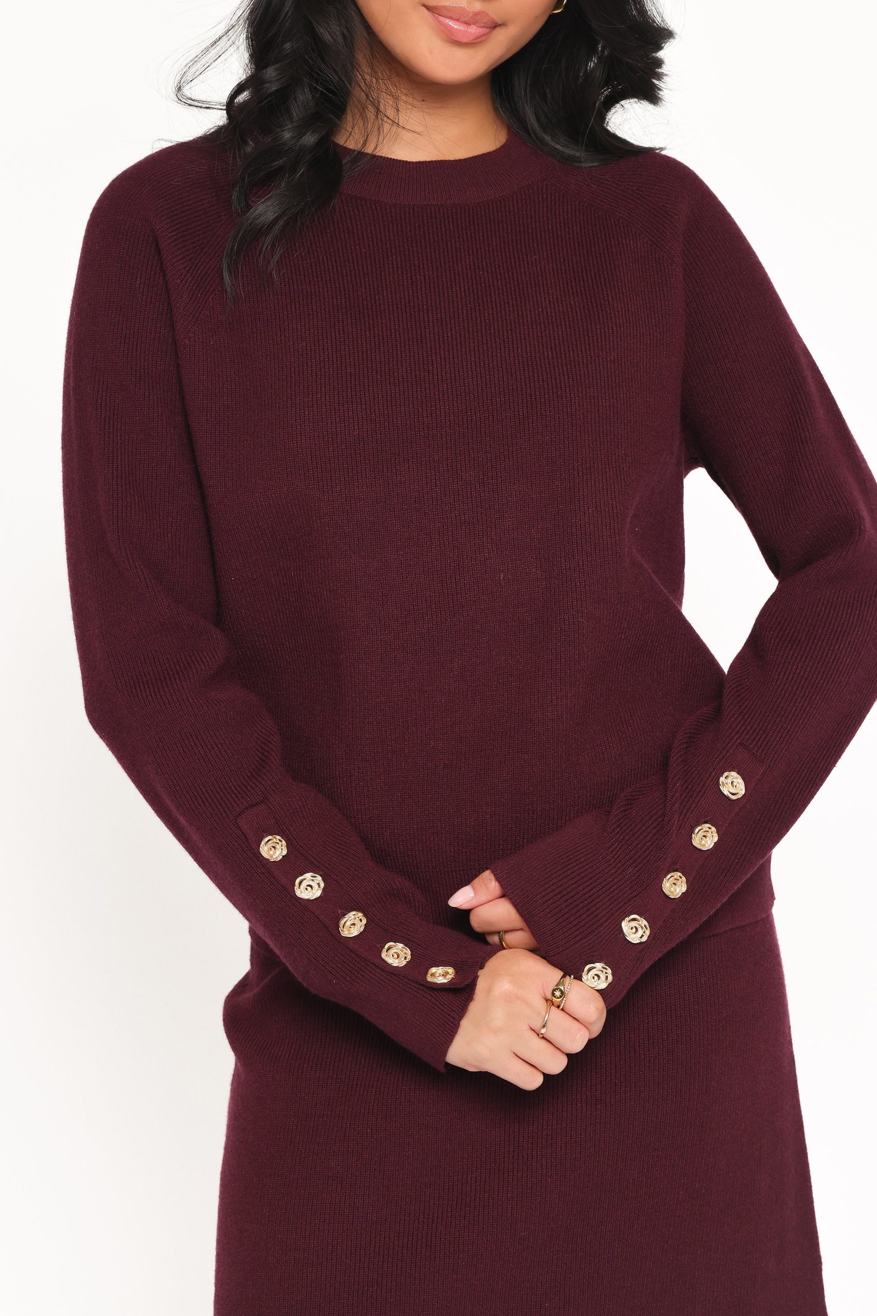 Bridget Maxi Skirt Sweater Set - Maroon - Image 6
