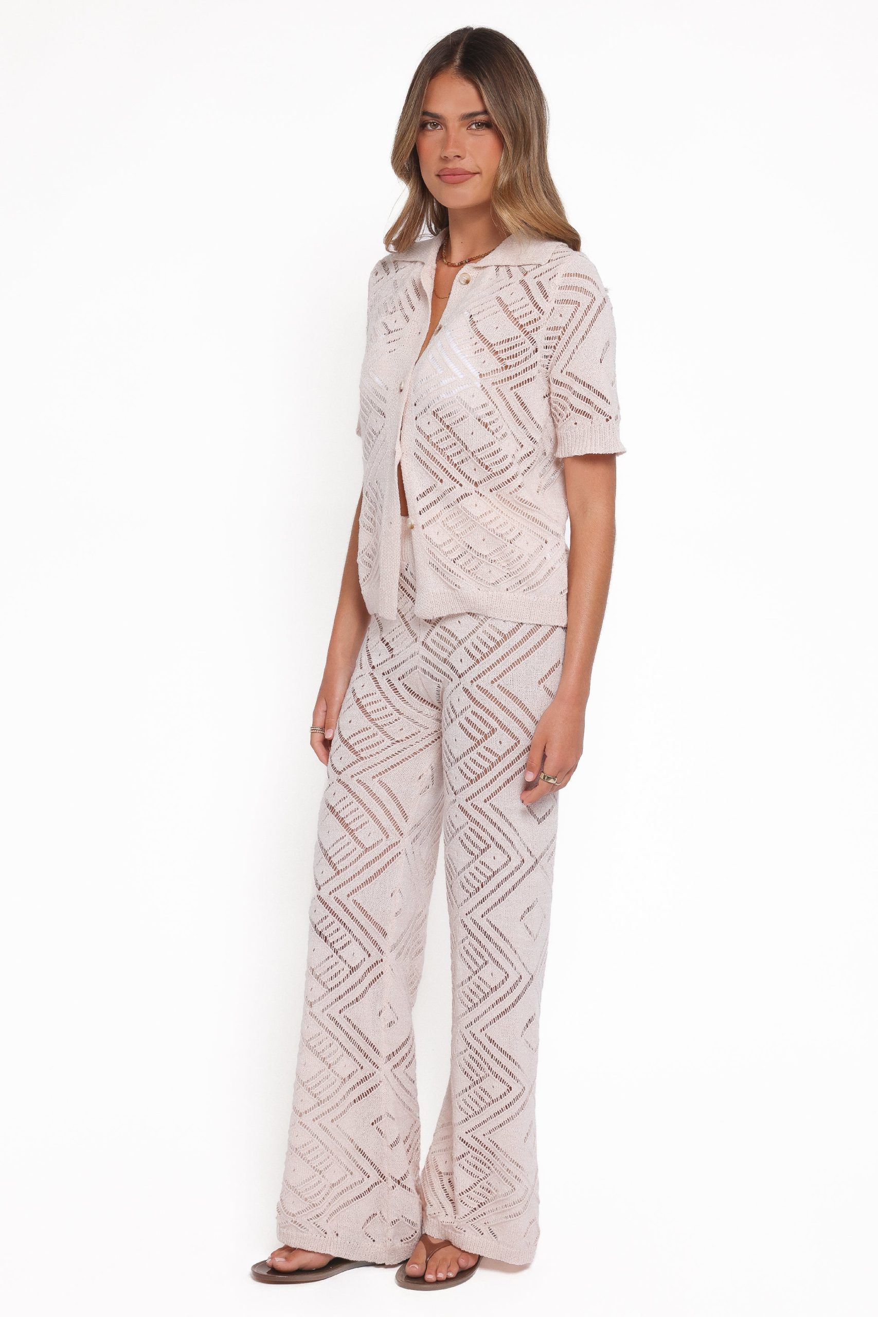 Briony Knit Pant Set - Cream - Image 5