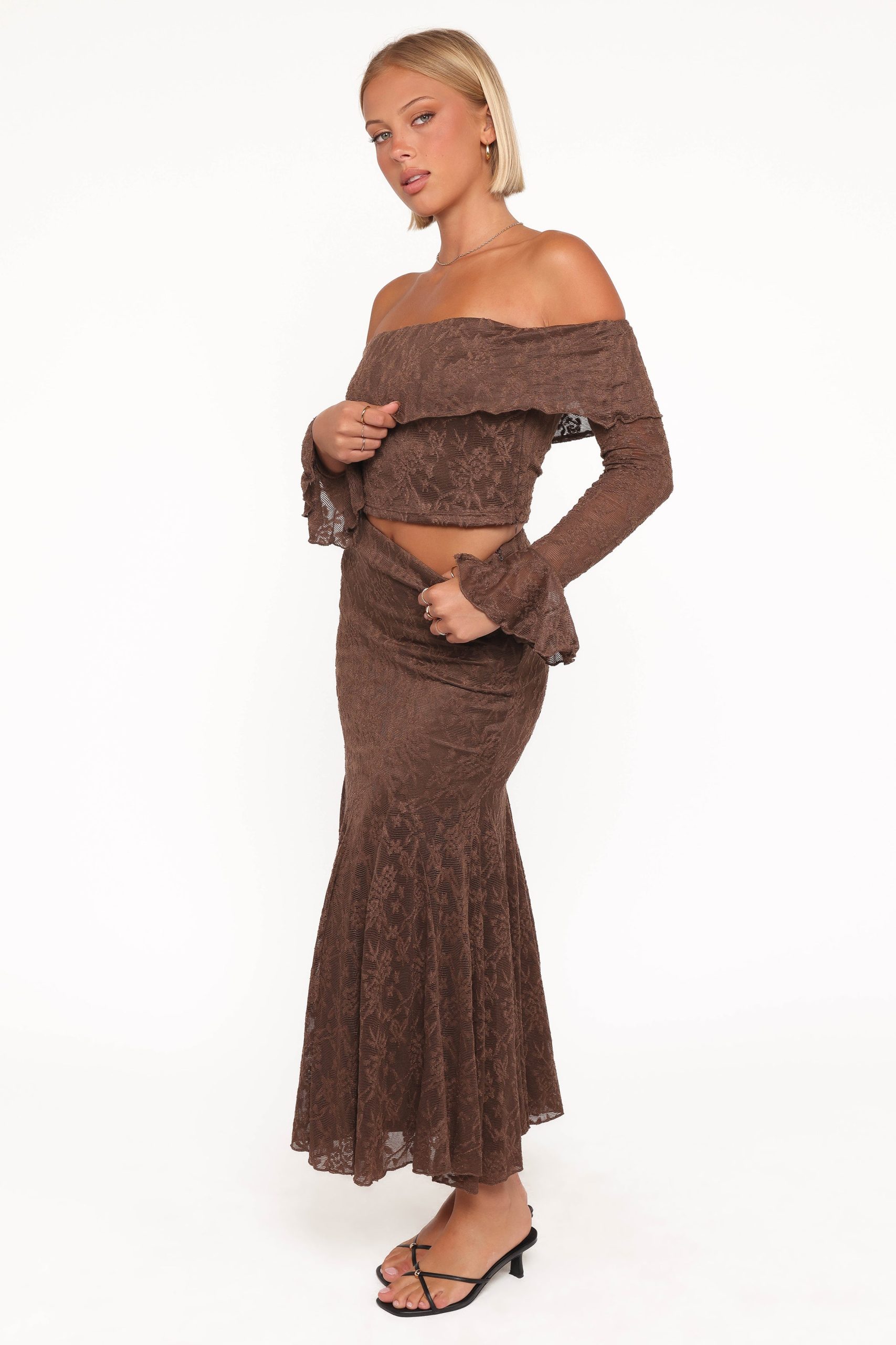 Bromley Lace Skirt Set - Brown - Image 4