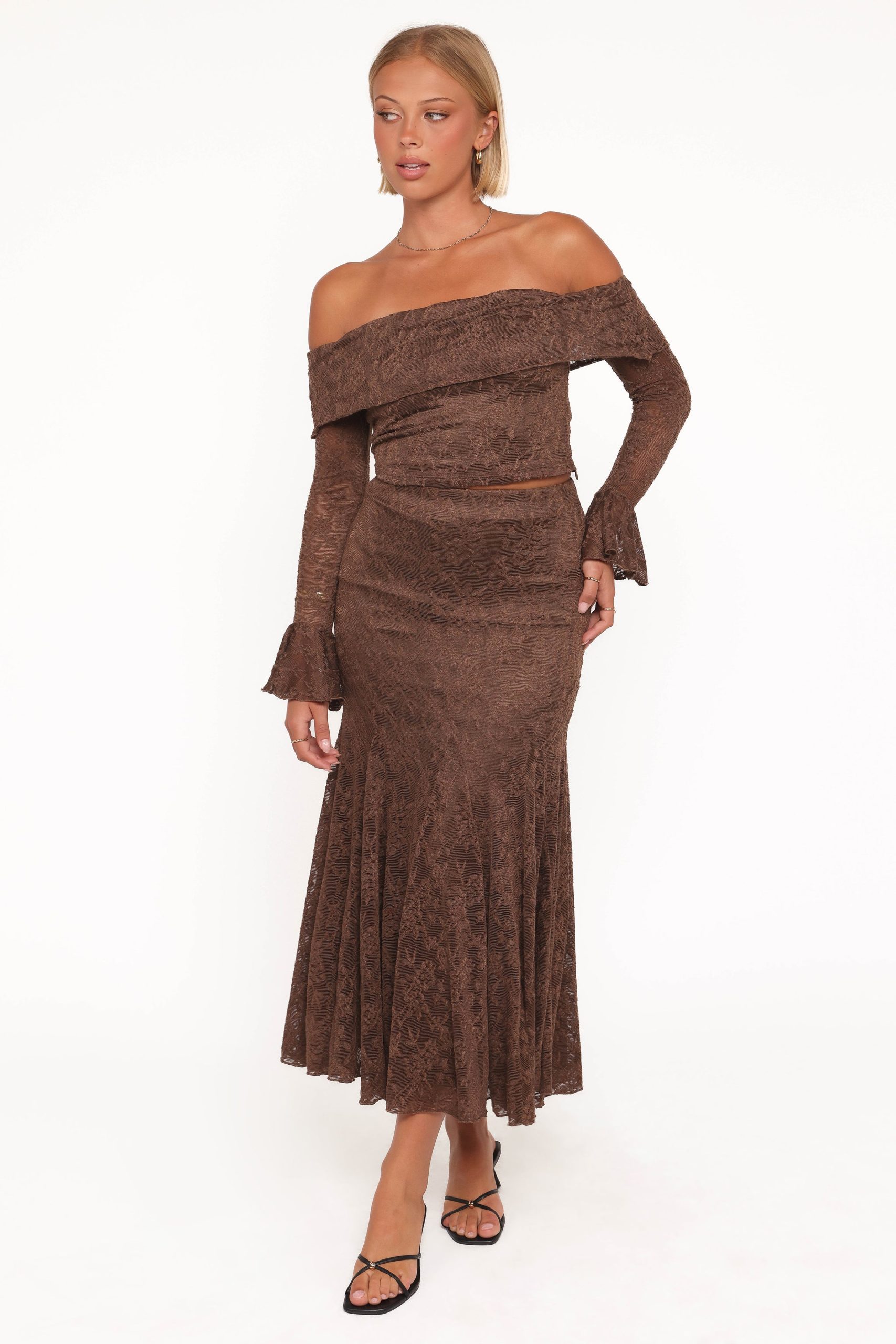 Bromley Lace Skirt Set - Brown - Image 2