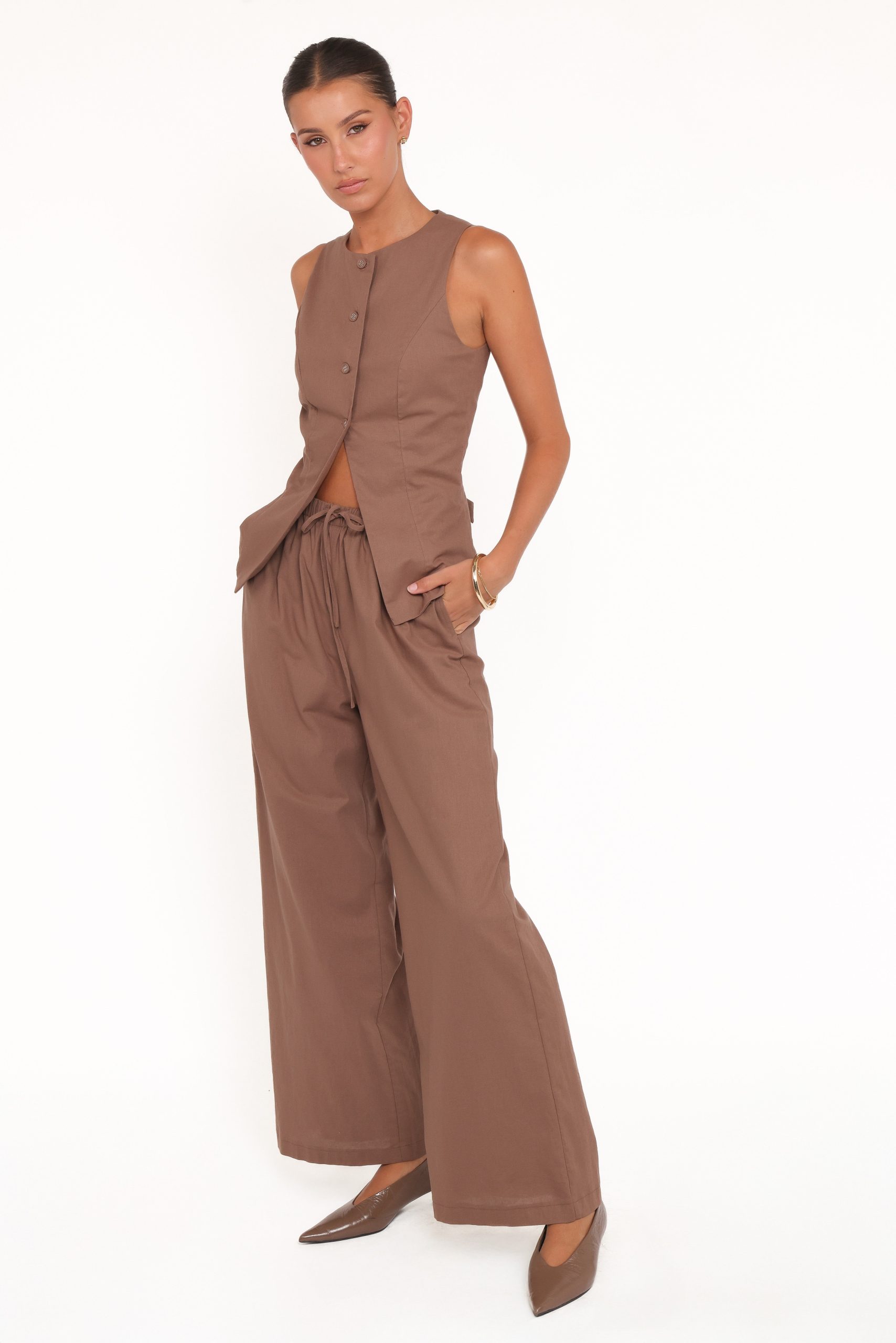 Caitlin Pant Set - Brown - Image 4