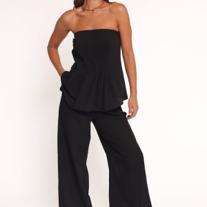 Charlie Strapless Pant Set - Black