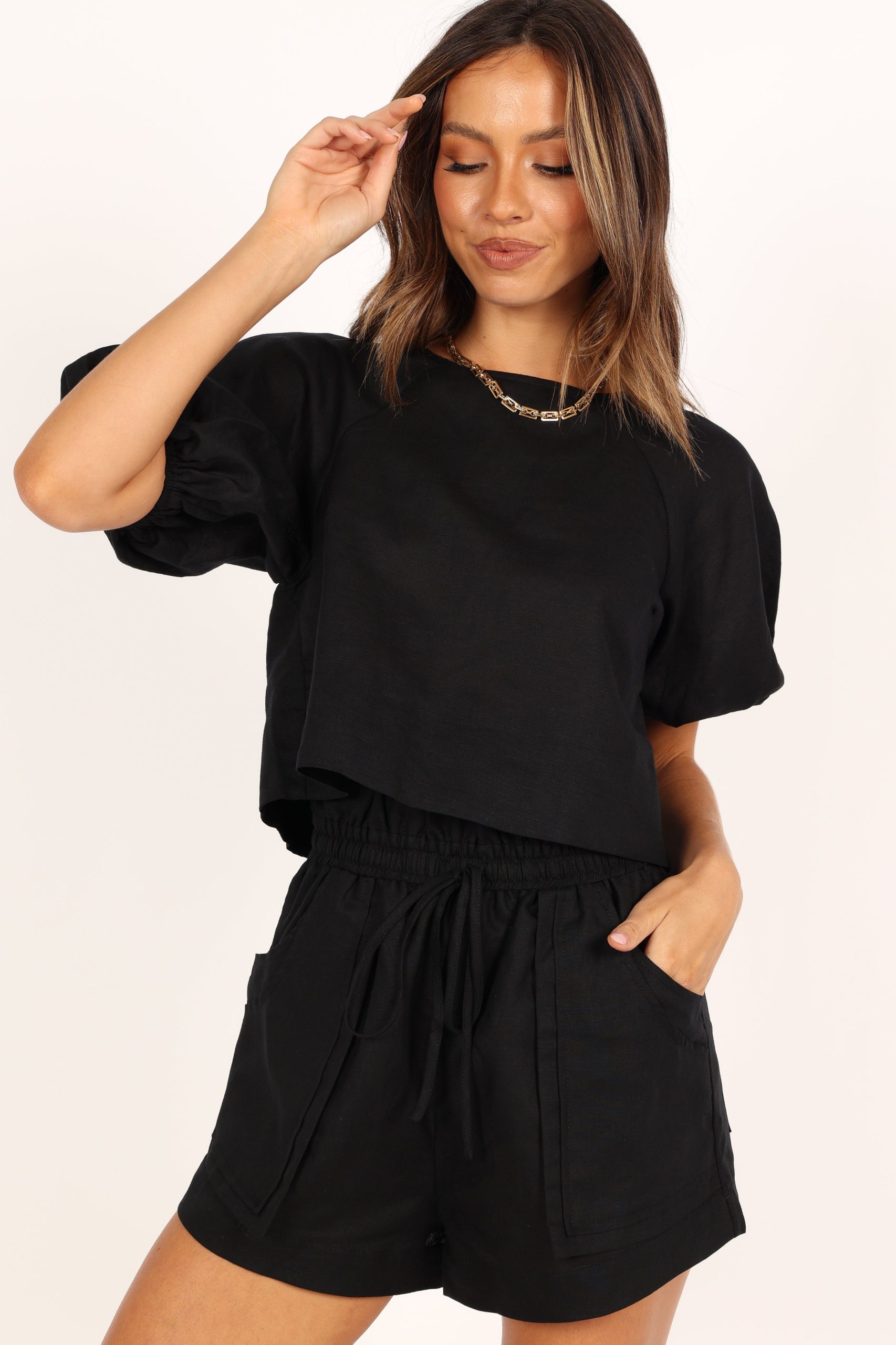 Chelsey Linen Set - Black - Image 2