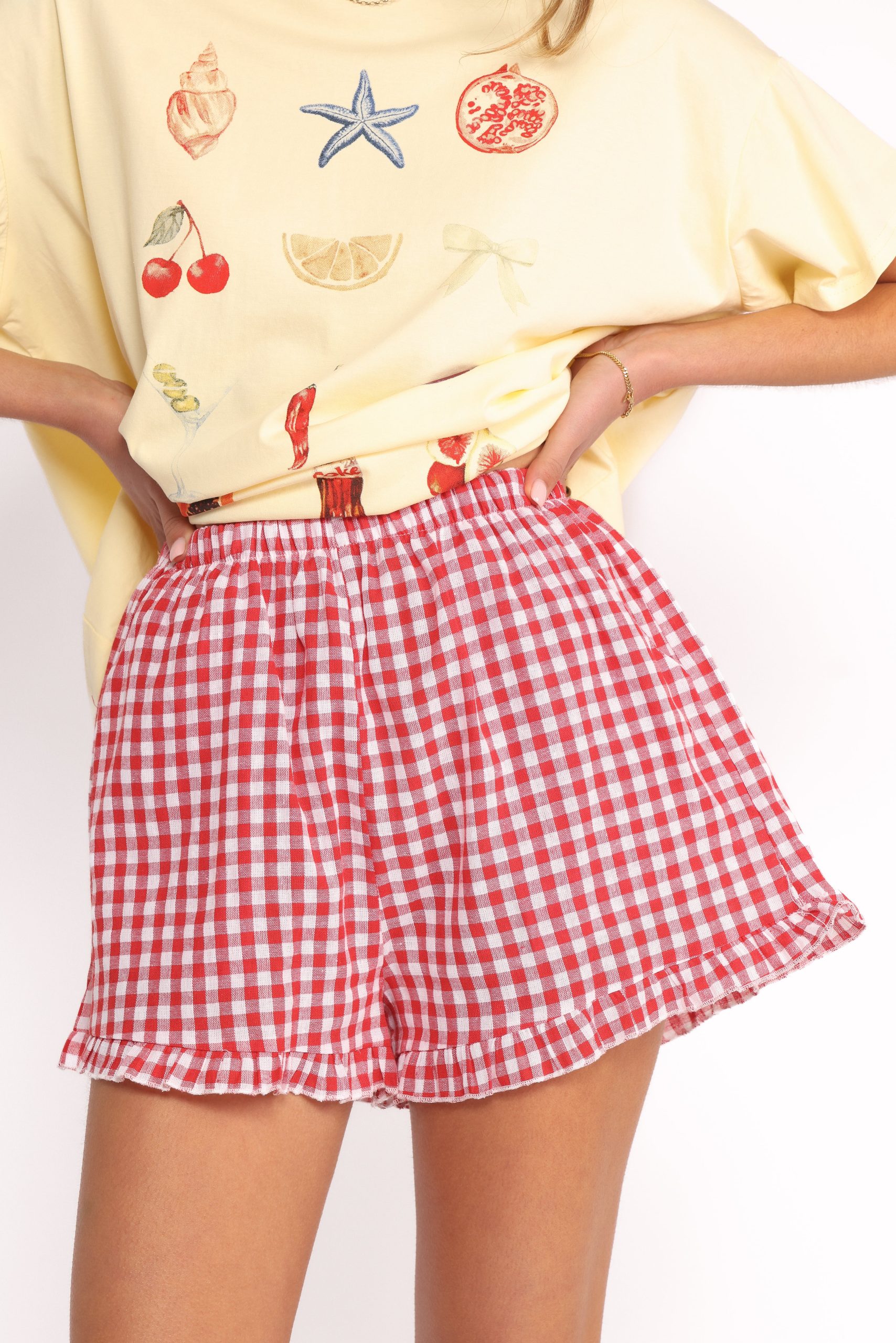 Daphne Short Set - Yellow Red Gingham - Image 6