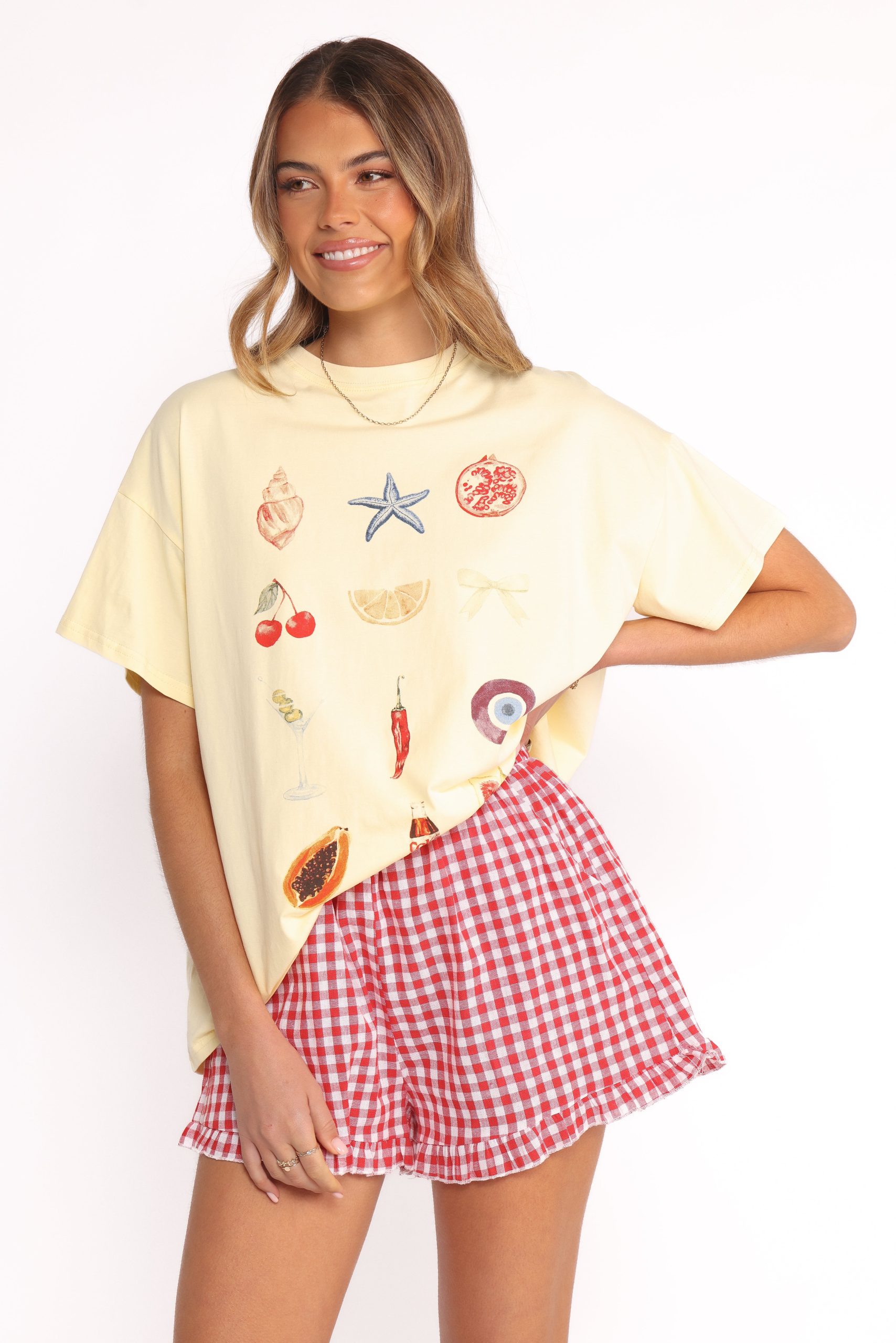 Daphne Short Set - Yellow Red Gingham - Image 2