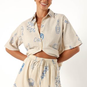 Davey Short Set - Cream Blue