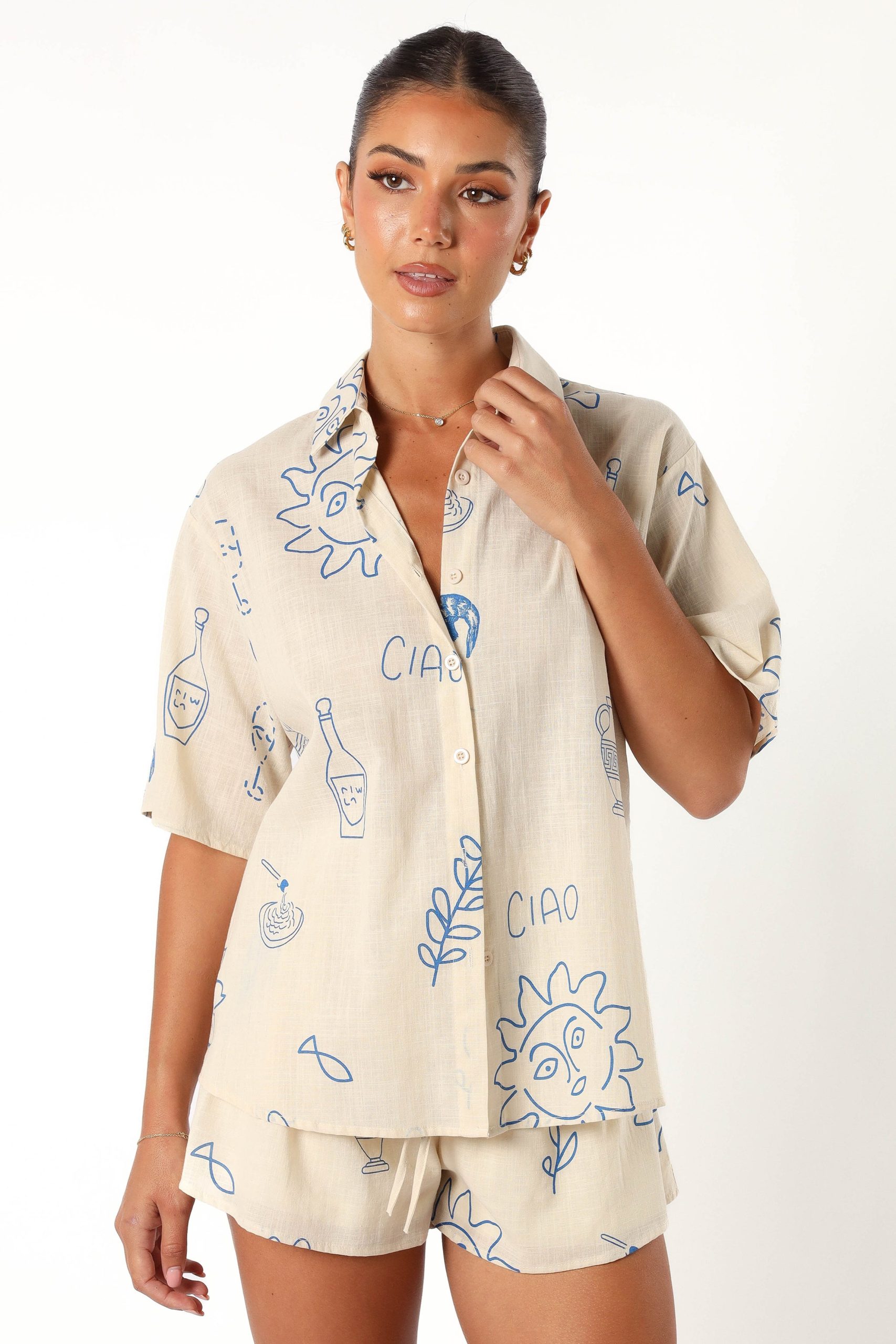 Davey Short Set - Cream Blue - Image 2
