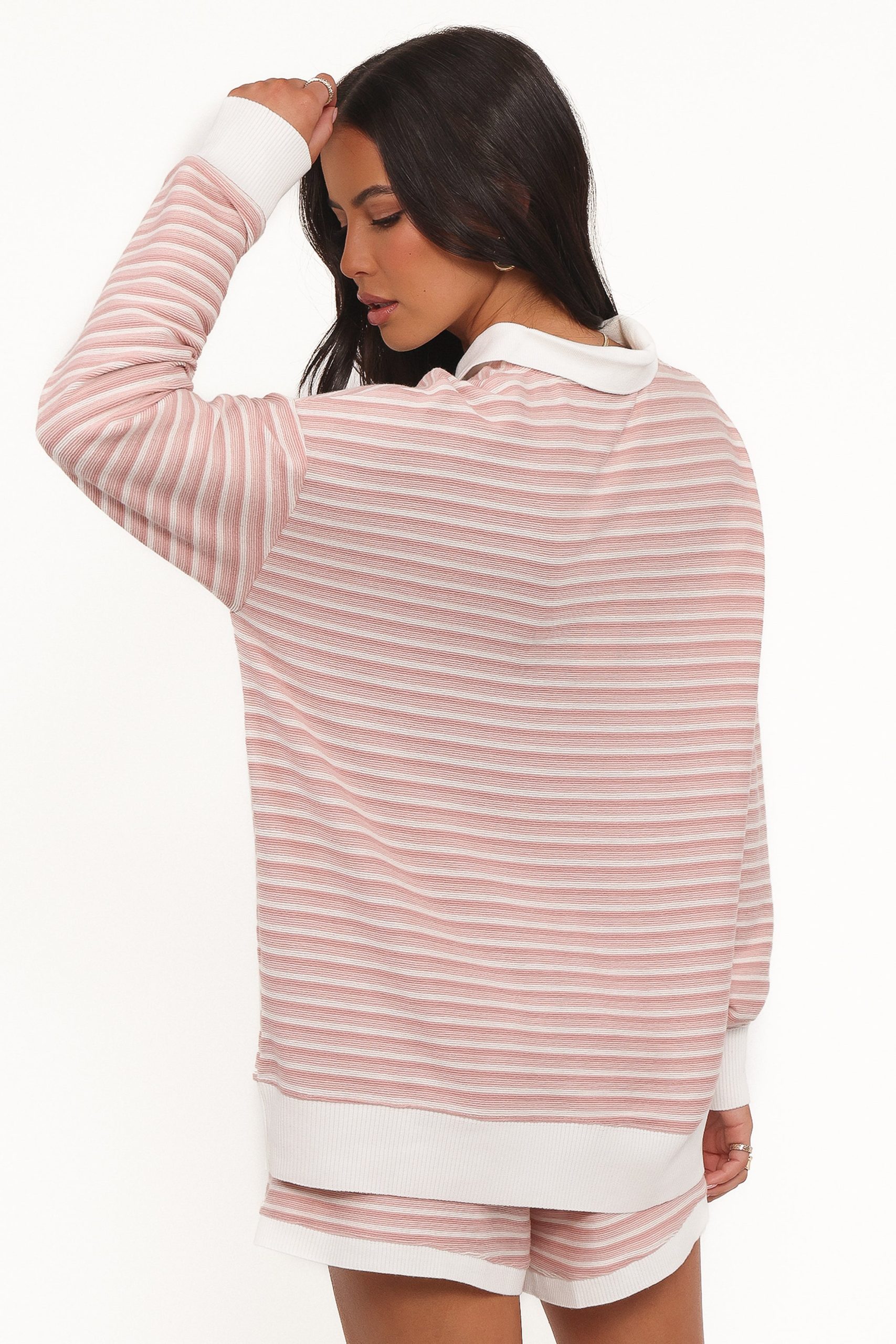 Dealia Knit Short Set - Pink Stripe - Image 5