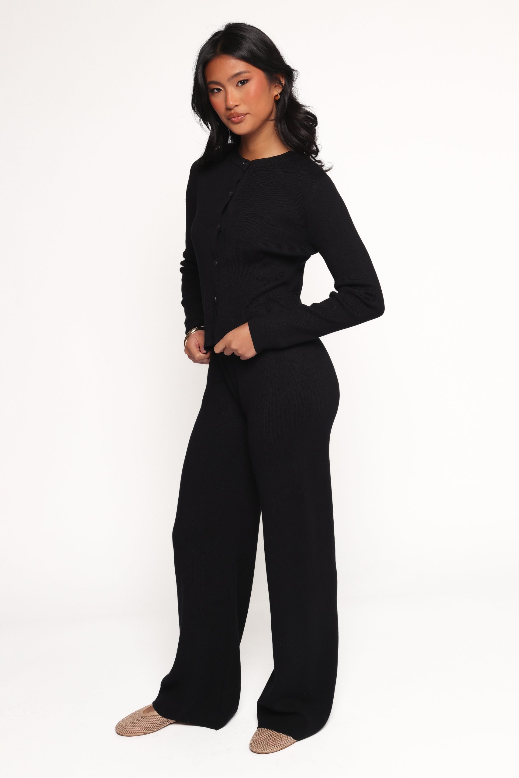 Elliot Knitted Pant Set - Black - Image 3