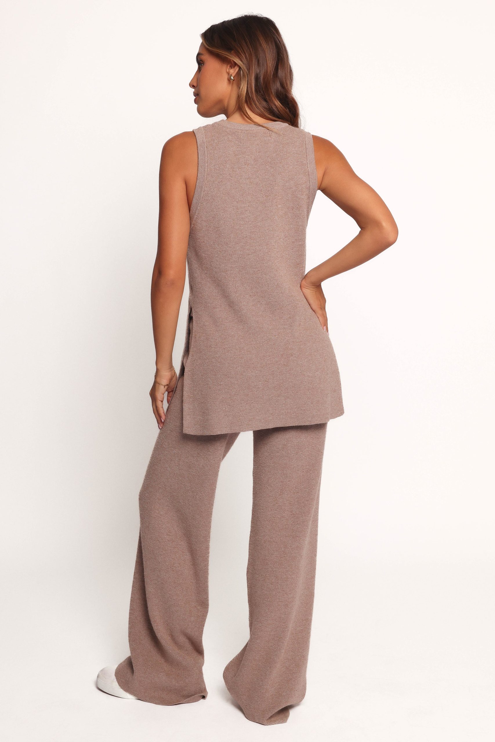 Ellory Knitted Pant Set - Taupe Marle - Image 3