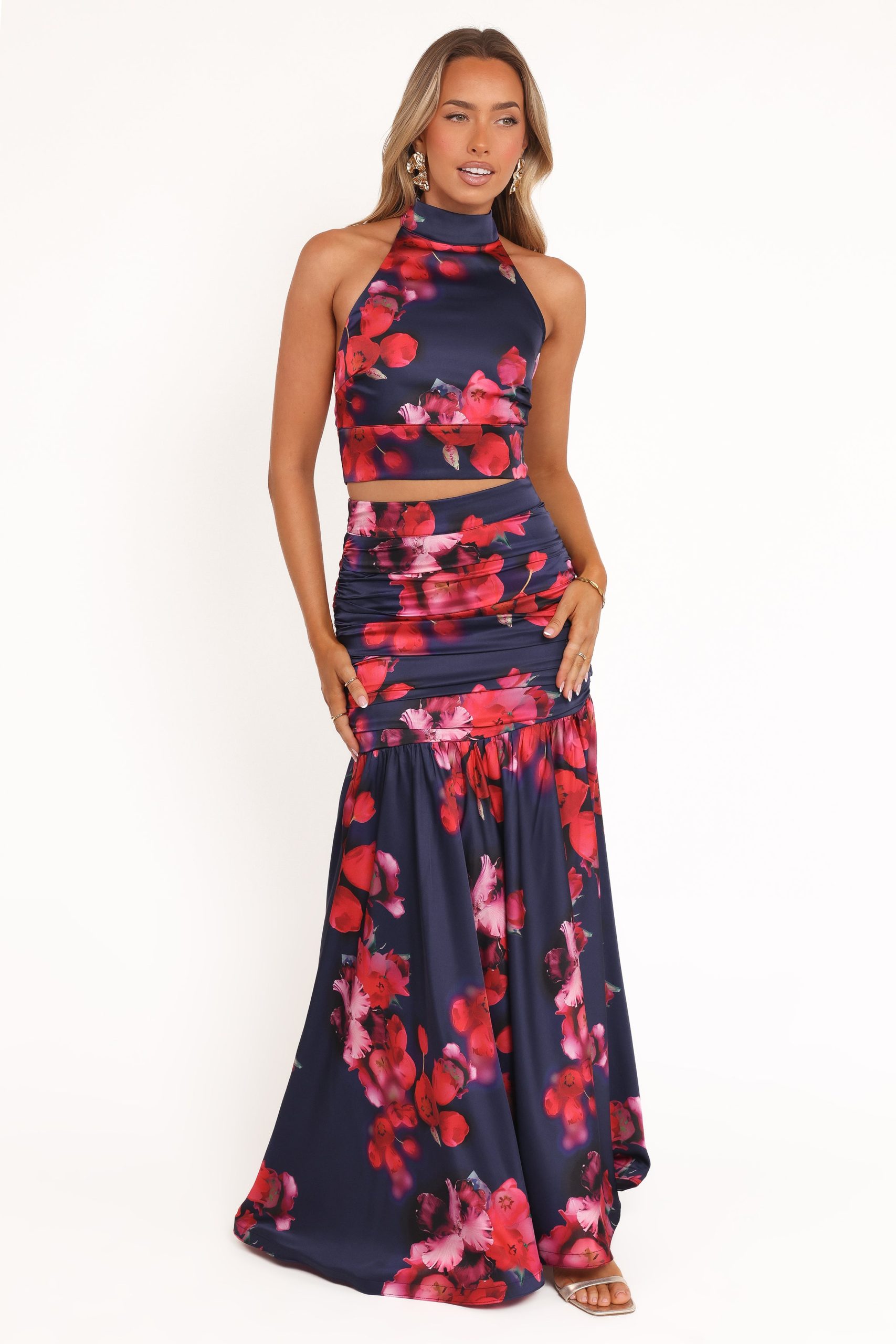 Freda Halter Skirt Set - Navy Floral - Image 8