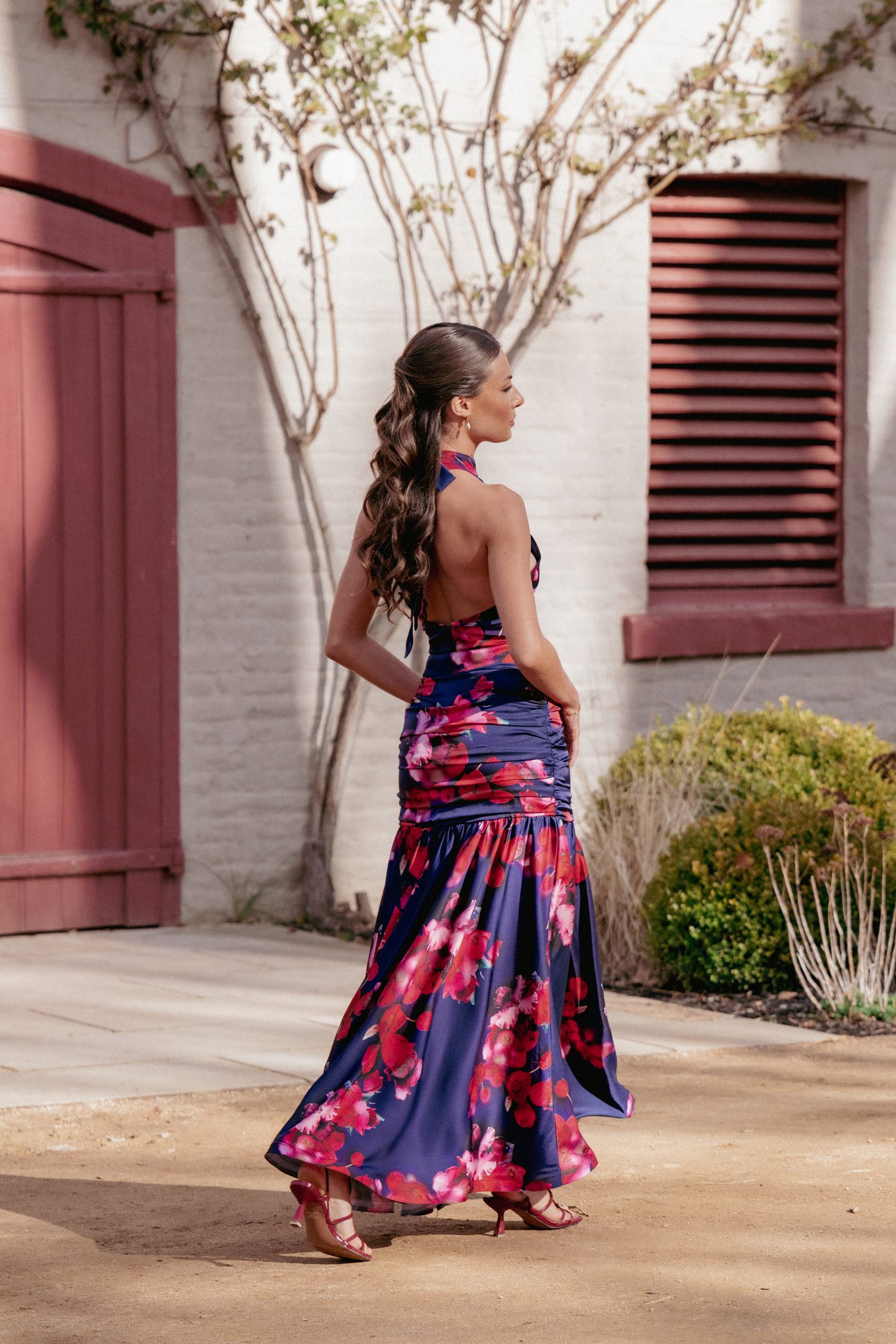 Freda Halter Skirt Set - Navy Floral - Image 10