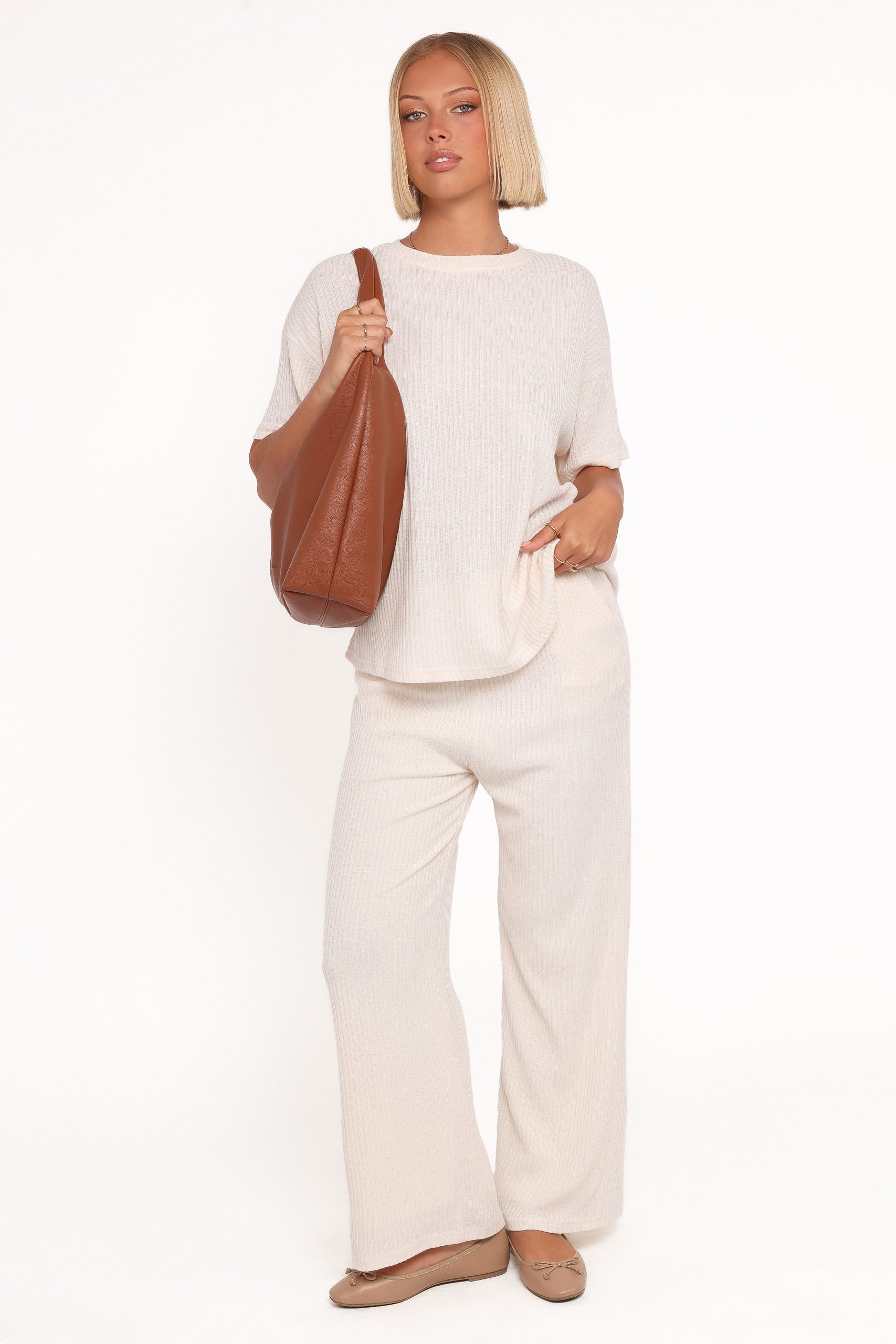 Granger Knit Pant Set - Cream