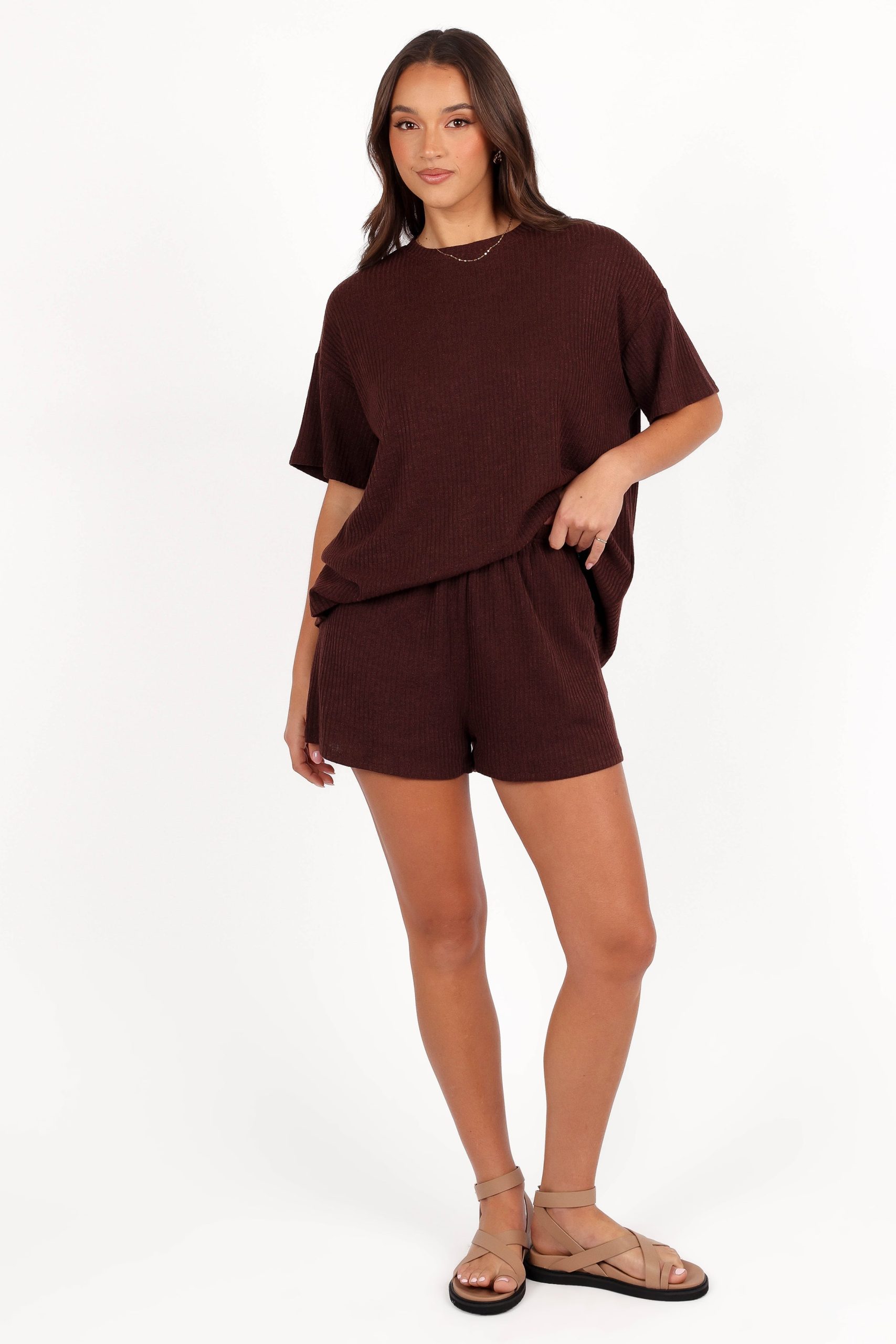 Granger Knit Short Set - Chocolate Brown - Image 4