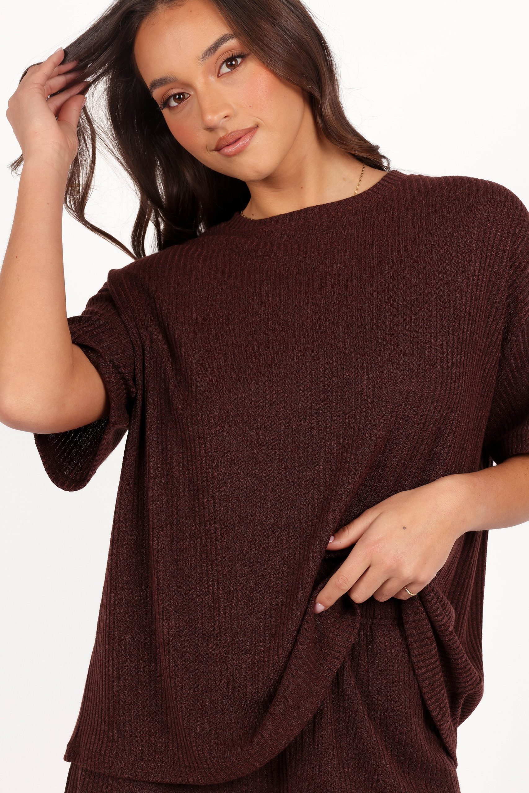Granger Knit Short Set - Chocolate Brown - Image 9