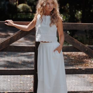 Heather Maxi Skirt Set - White