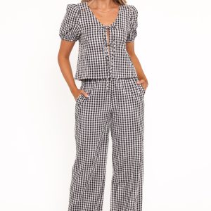 Hilda Pant Set - Black Gingham