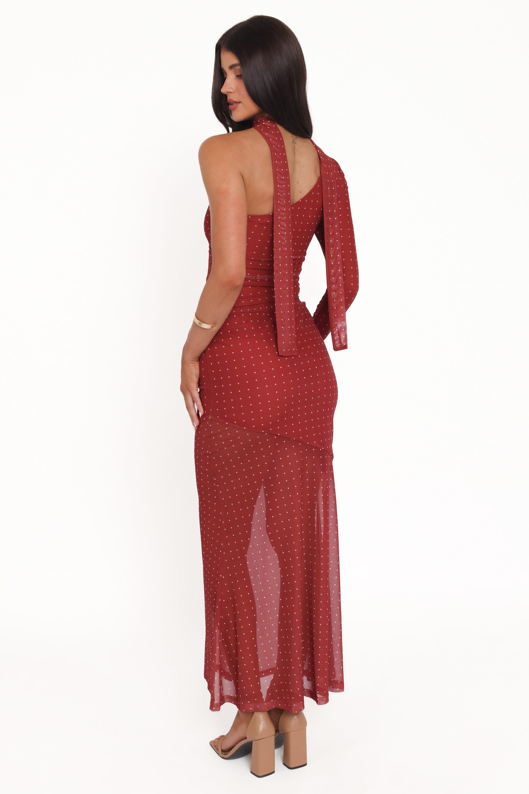 Hollie Mesh Skirt Set - Red Polka Dot - Image 5