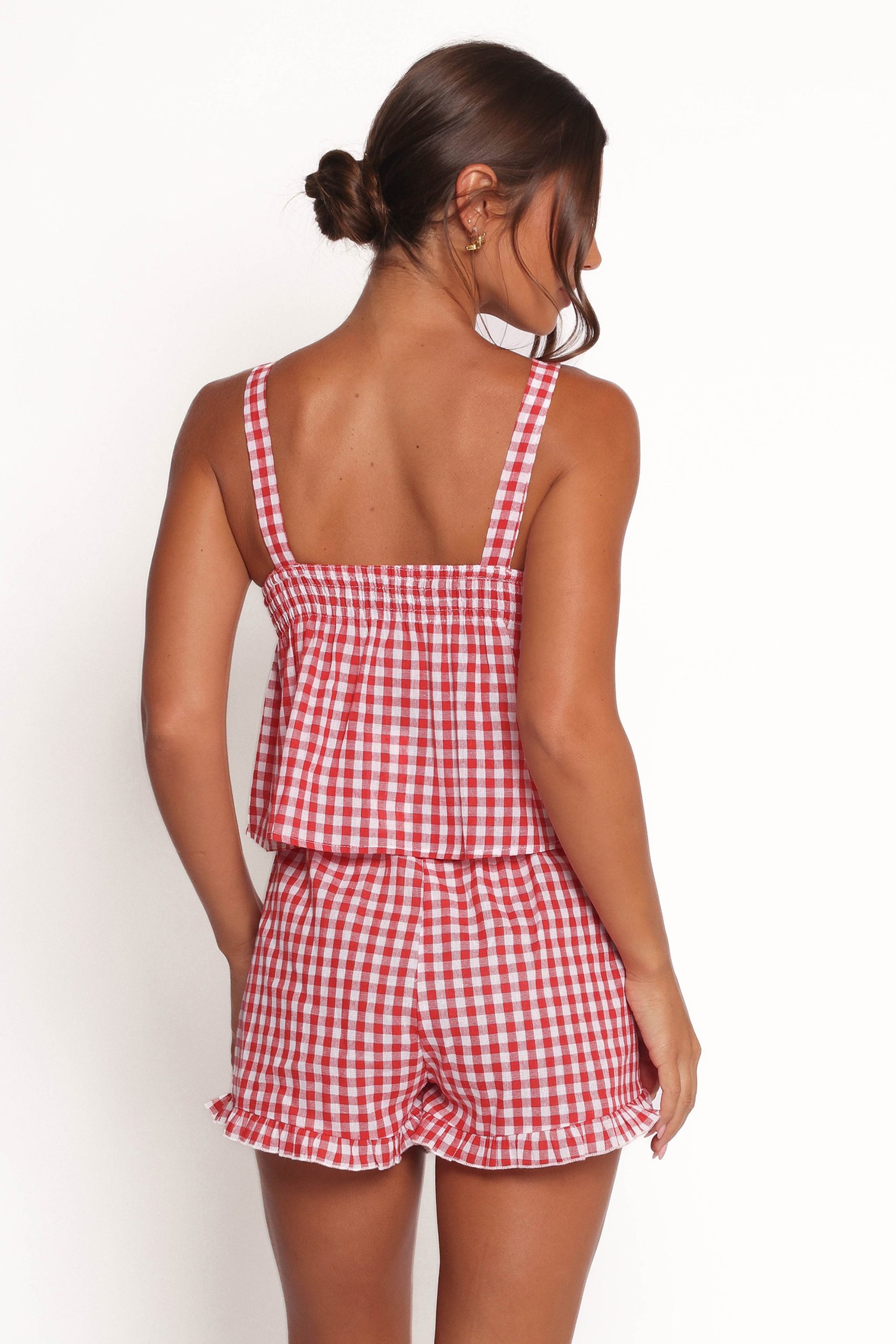 Isidore Gingham Short Set - Red - Image 5