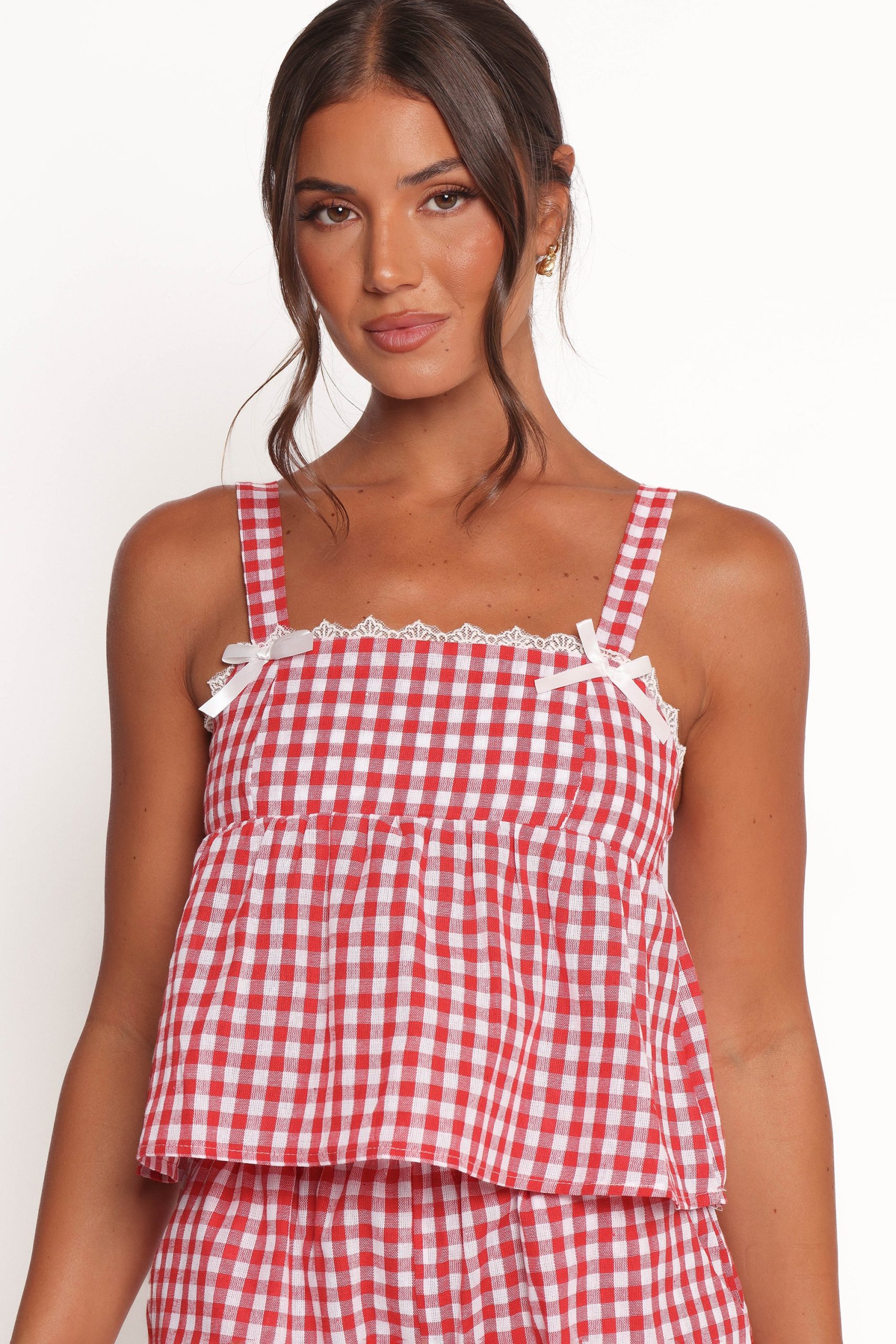 Isidore Gingham Short Set - Red - Image 6