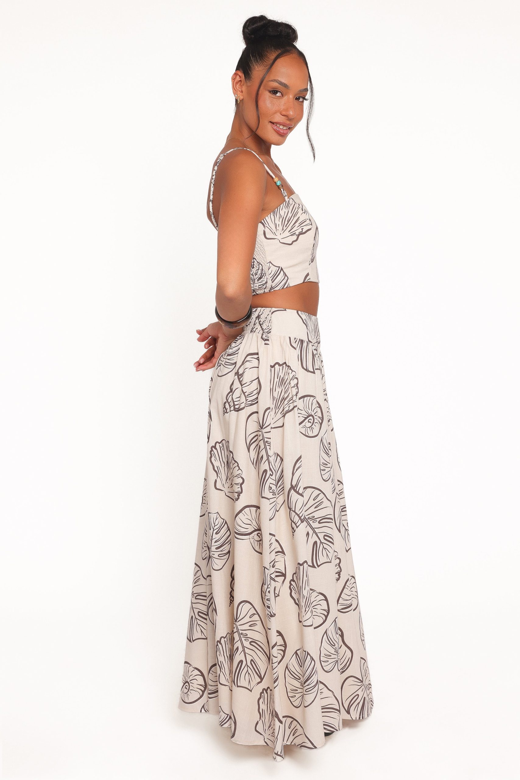 Kristy Maxi Skirt Set - Cream Shells - Image 4